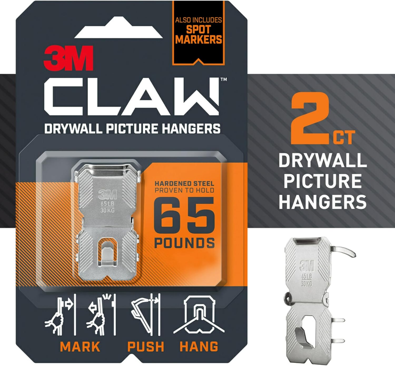 3M Claw Drywall Picture Hanger,Silver image number 3