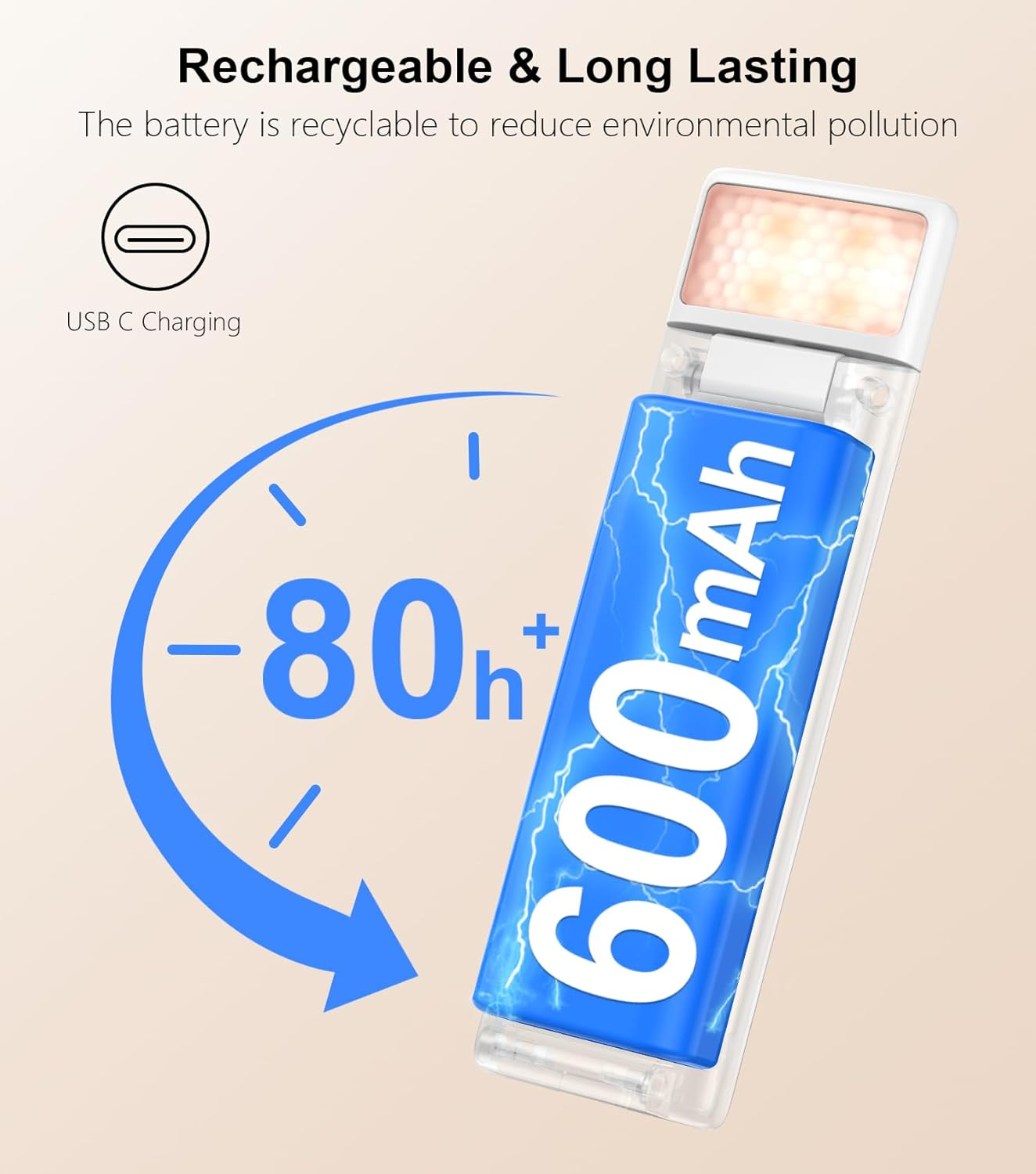 Gritin Book Light Rechargeable, Reading Light Lamp Clip on Books, 3 Eye-Protecting Modes (Mixed/White/Amber), 5 Brightness & Stepless Dimming, Long Battery Life, Flexible Reading Lamp for Readers image number 4