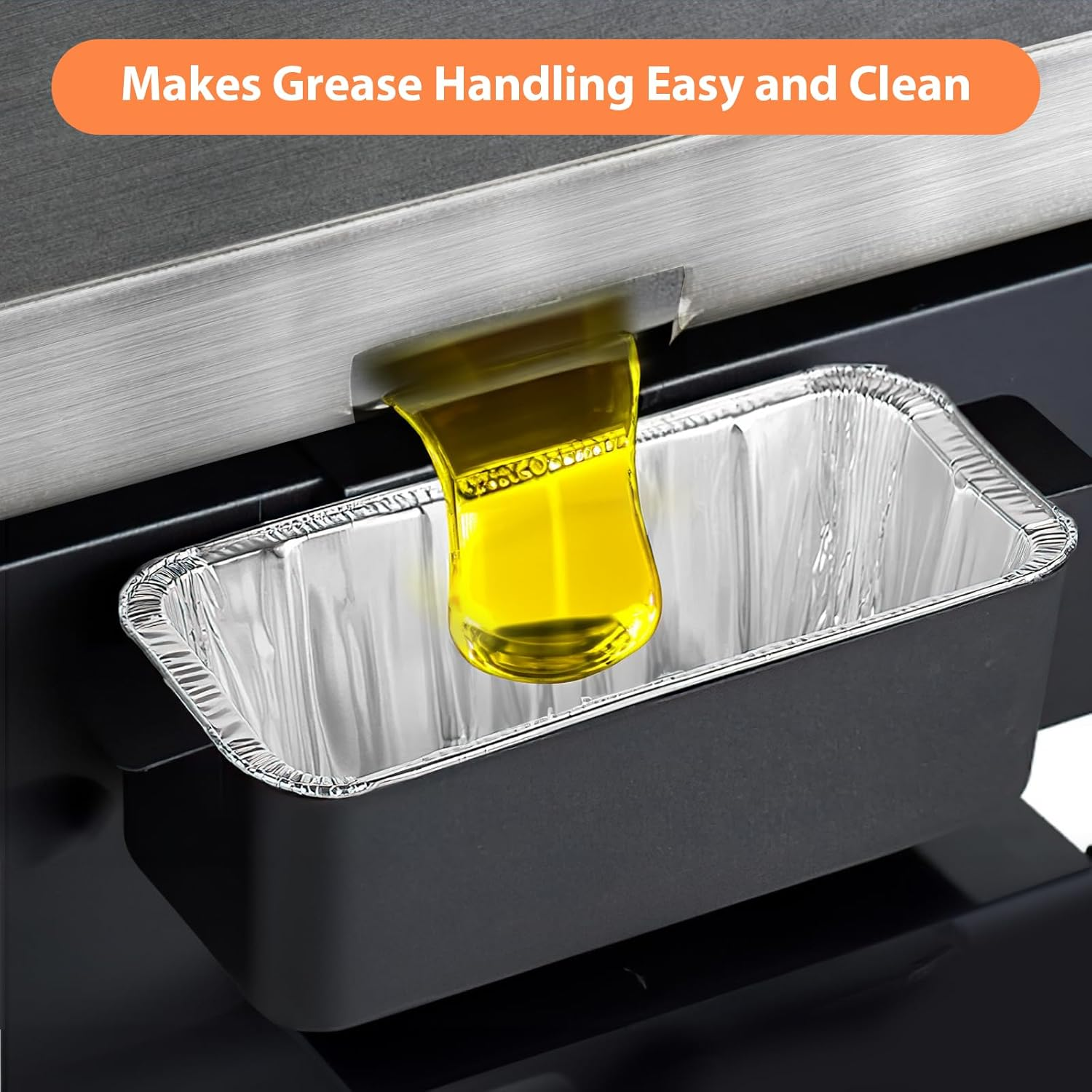 Whaleme 50-Pack Blackstone Griddle Accessories 5017 Grease Cup Liners, Aluminum Foil Drip Pan Grease Catcher Cup Liner for Blackstone 17, 22, 28, 36 Inch Griddle, Disposable Grill Grease Tray image number 2