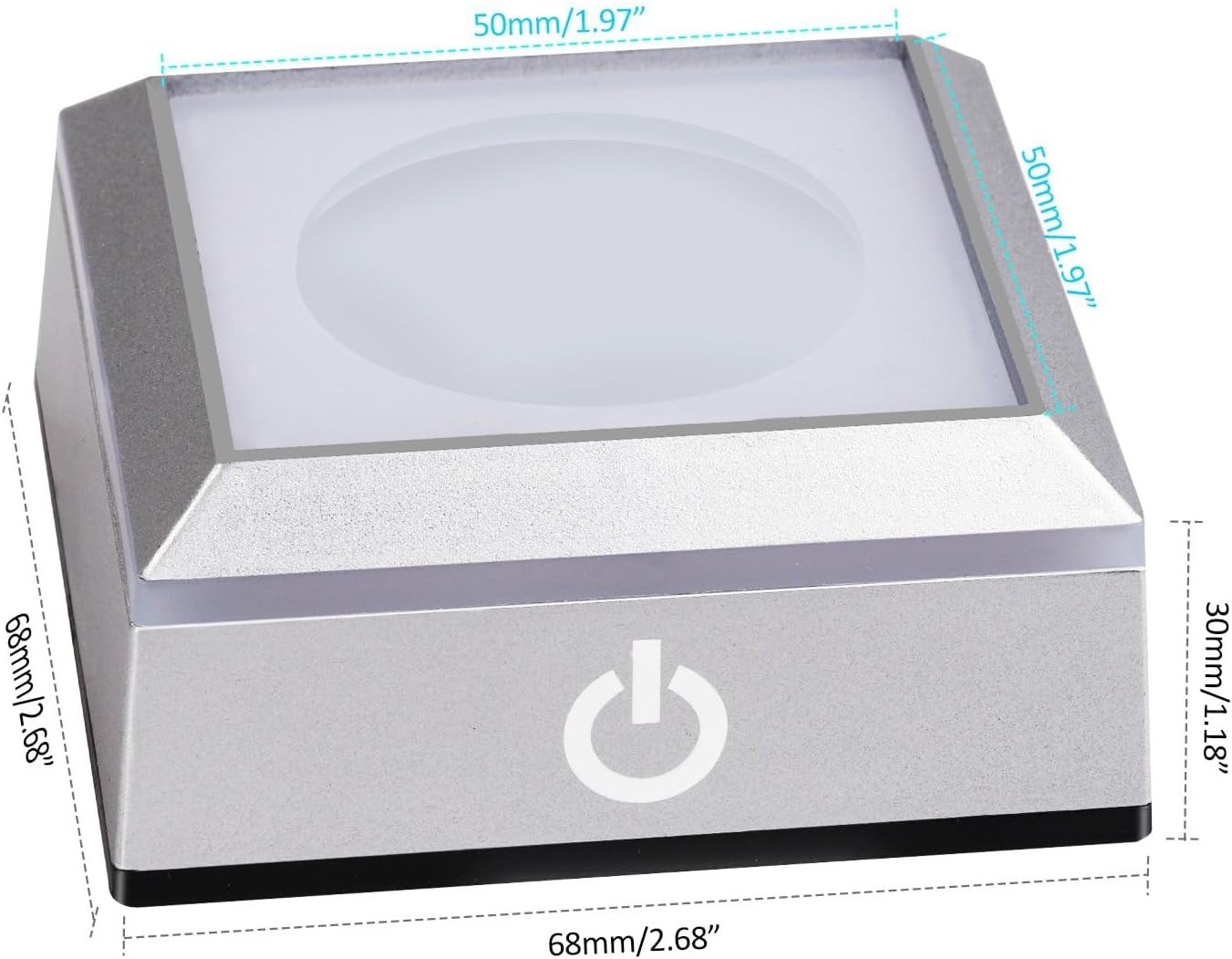 LED Light Base Spherical Recess Show Crystal Ball Stand for 3D Laser Crystal Glass Art with Sensitive Touch Switch Display Base Show Decor 1Pcs