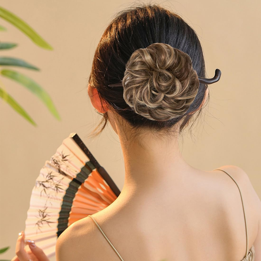 Hairpiece with Elastic Band, Large Bun Hairpiece Hair Scrunchie with Hair Updo Hairstyles, for Women Girls Ponytail (A) image number 2