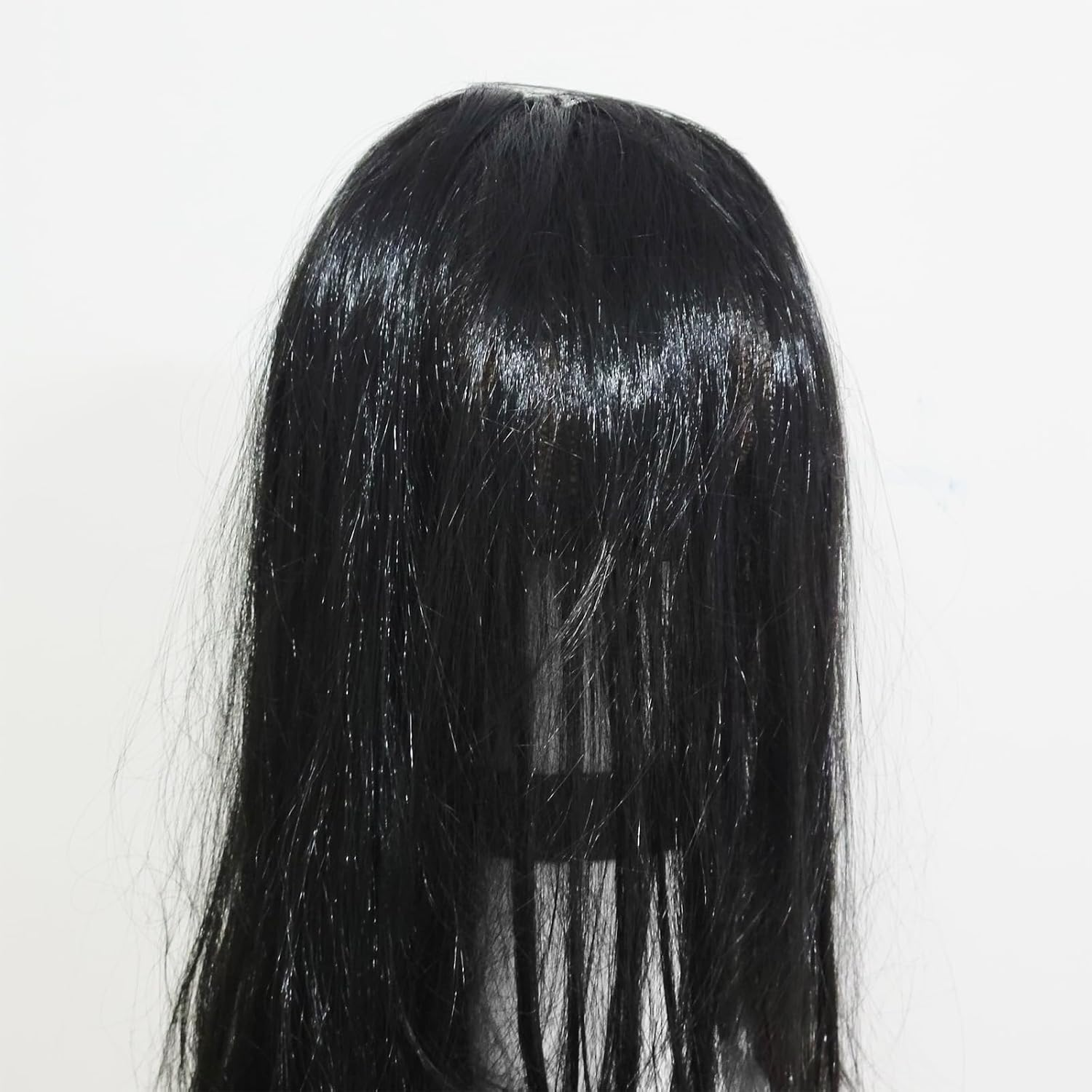Auto-Plaza Horror Ghost Mask with Long Wig Hair Ghost Wig Creepy Scary Costume Mask for Halloween Cosplay Party image number 1