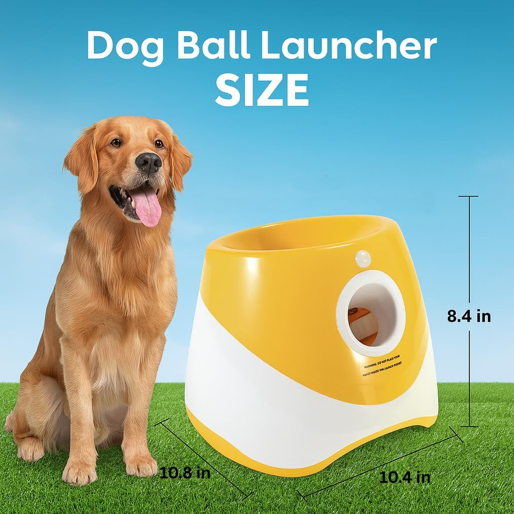 COZYVISTA - Automatic Dog Ball Launcher for Small Dogs &ndash; Interactive Pet Ball Thrower with 6 Balls, USB Rechargeable, 3 Distance Settings &ndash; Indoor & Outdoor Dog Toy &ndash; Compact & Durable ABS Design image number 4