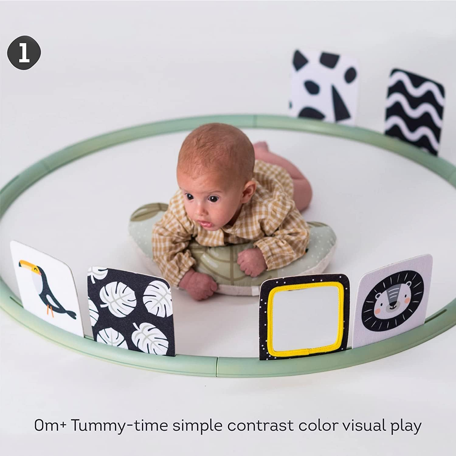 Taf Toys Tummy Time Trainer for Newborns & Babies, Developmental Activity Center with Detachable Pillow & Toys Encourage Baby&rsquo;S Senses Development, Fine & Gross Motor Skills & Eye-Hand Coordination. image number 2