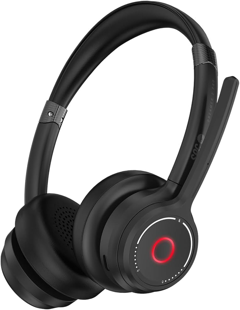 SPC Dreamer 2 Pro Wireless Bluetooth Headphones | 50H Battery | Noise Cancelling (ENC) | Simultaneous Dual Connection | Google Fast Pair | Built-In Microphone | Compatible with Teams, Black