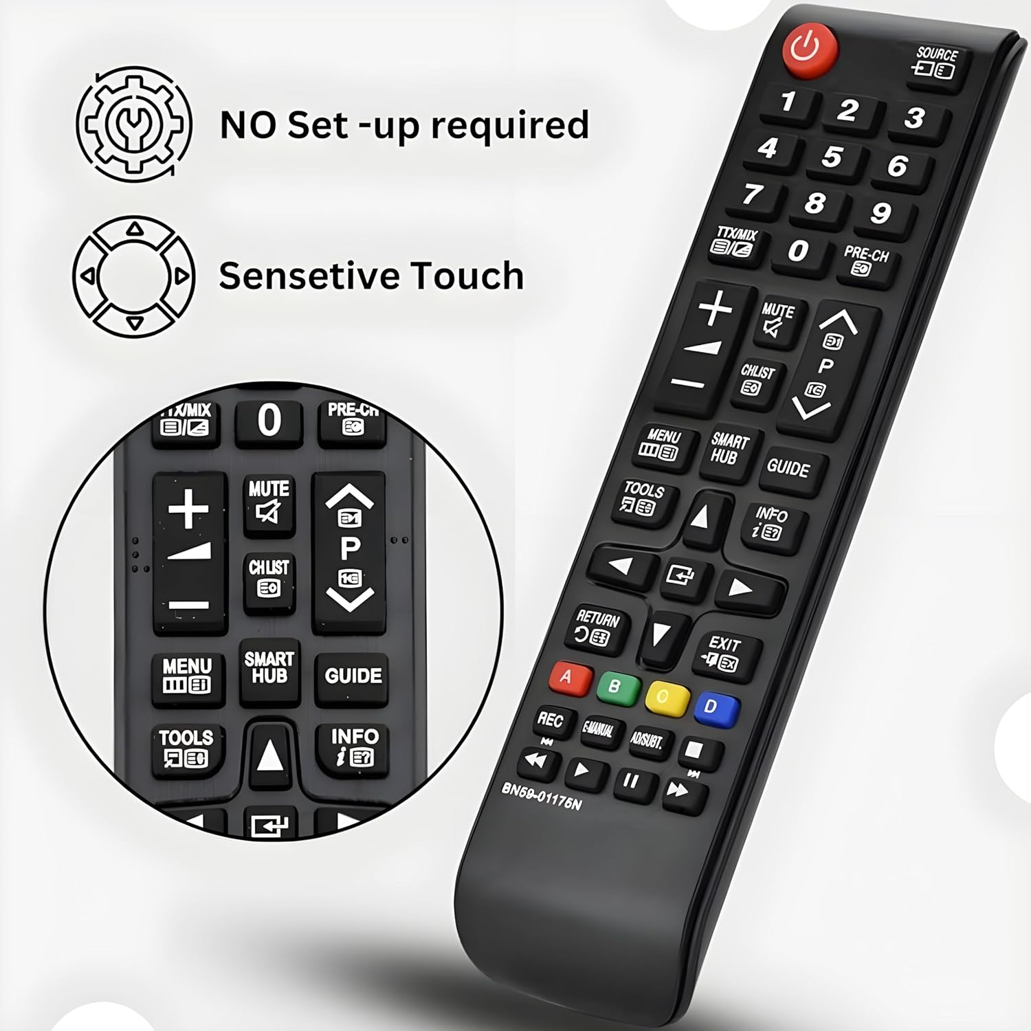 Universal Remote Control for Samsung Smart Tvs &ndash; Replacement Remote for Samsung LED, LCD, QLED, UHD, 4K, Frame, HDR, and Curved TV Series (No Setup Required) image number 5
