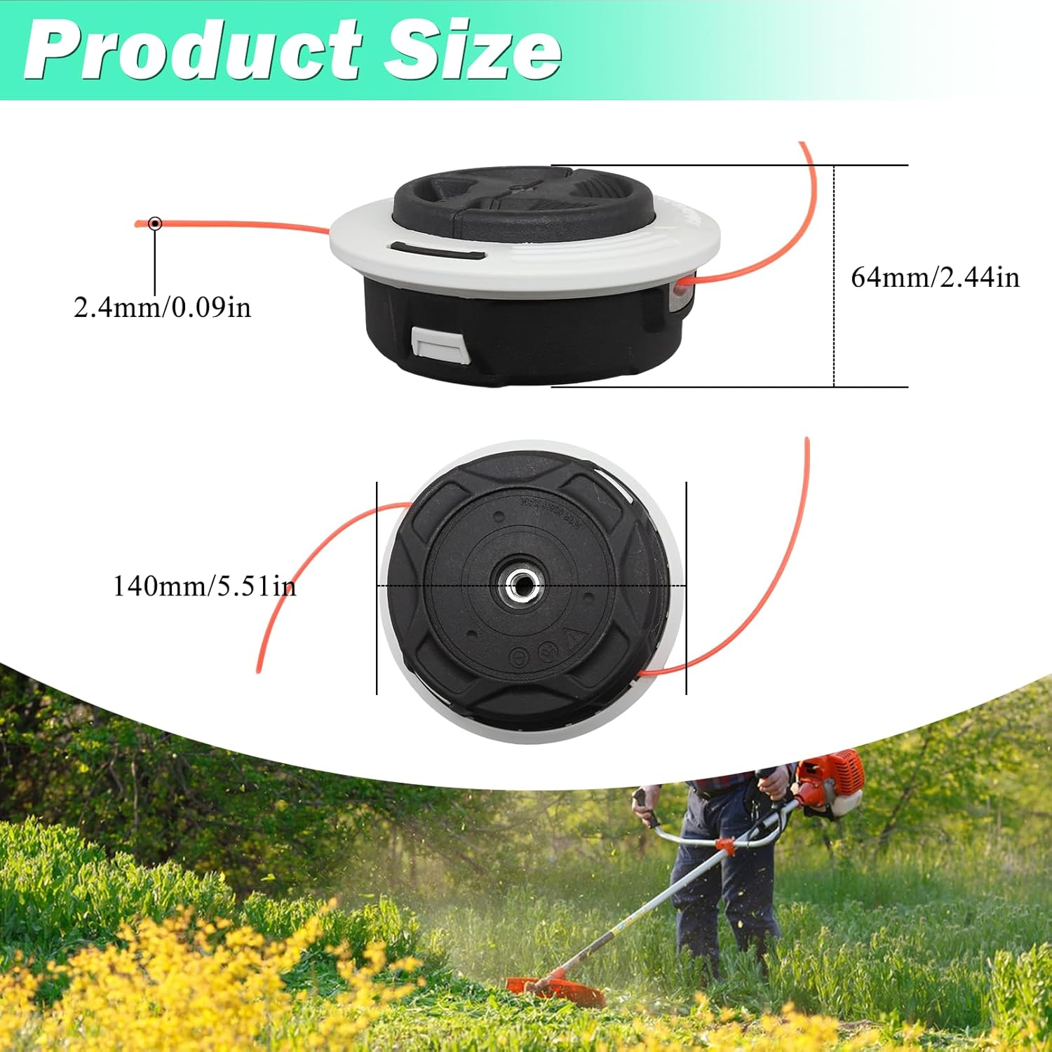 2 Pcs Mower Head Compatible with Stihl C 26-2 Autocut, Adefol Head for Brushcutter for Stihl