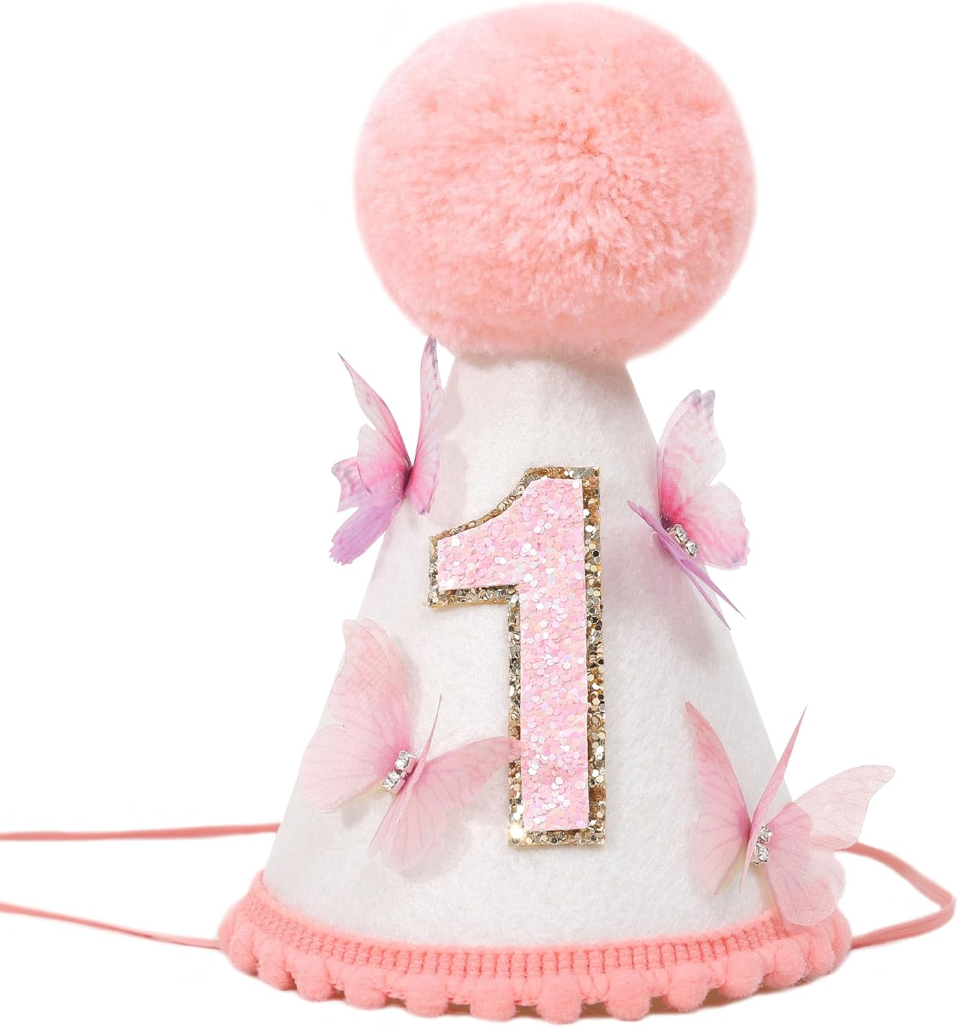 Pink Butterfly 1St Birthday Hat - Fairy, Butterfly, Girls 1St Birthday Party Decoration, Photo Prop, Cake Smash image number 6