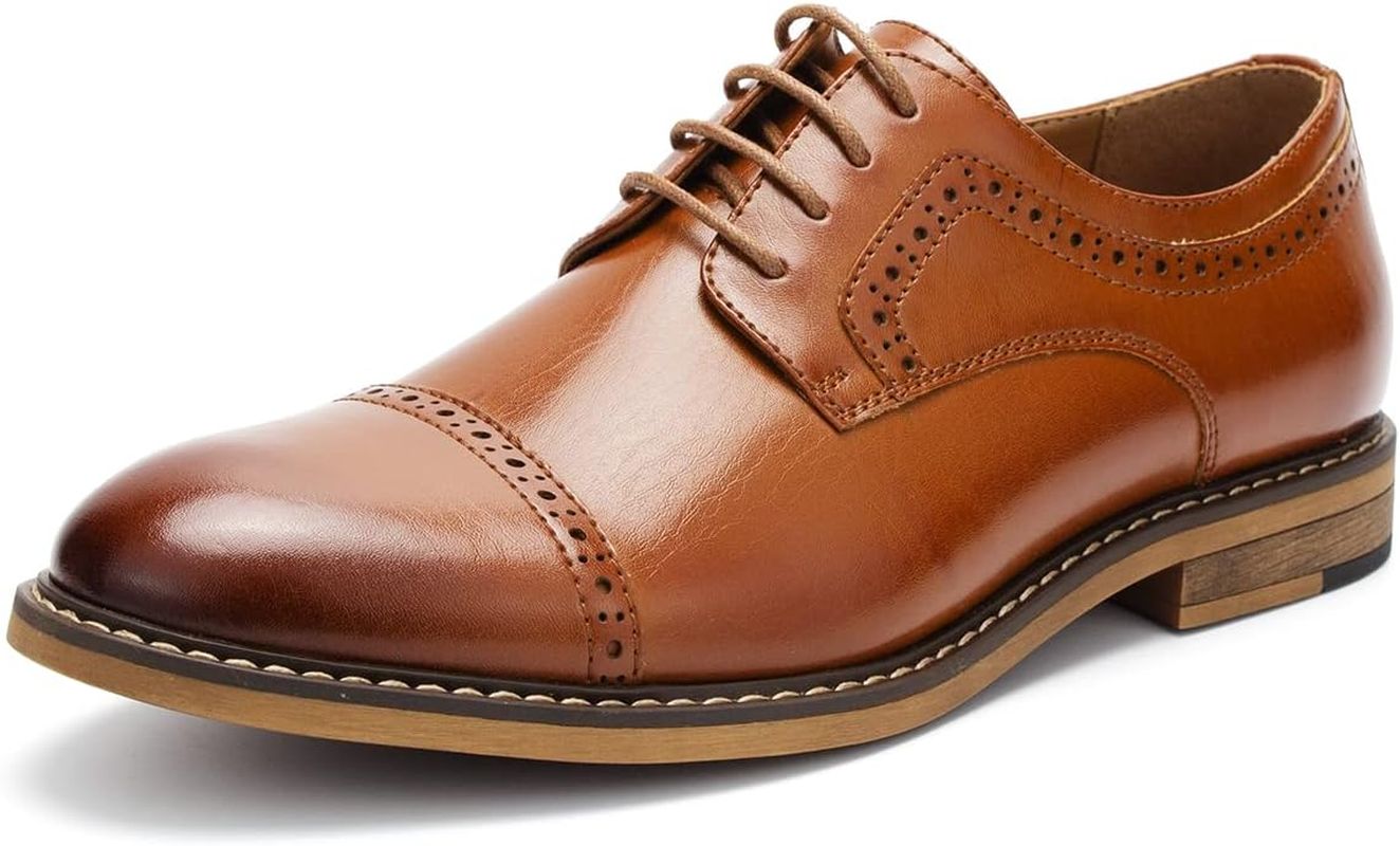 Temeshu Men'S Oxfords Lace up Casual Dress Shoes Classic Formal Modern Business Shoes