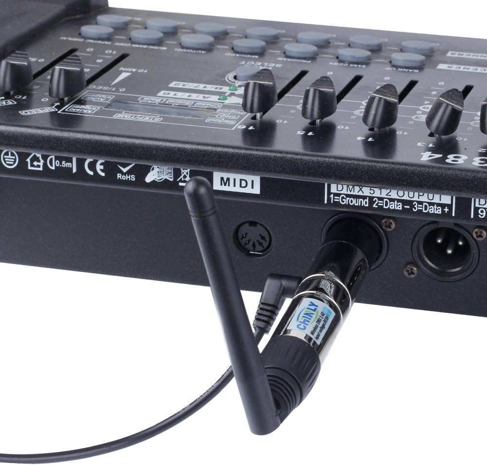 CHINLY DMX 512 DMX Dfi DJ 2.4G Wireless 1 Transmitter Controller for LED Stage Par Party Light - 1 Transmitter  7 Receivers(Battery) image number 4