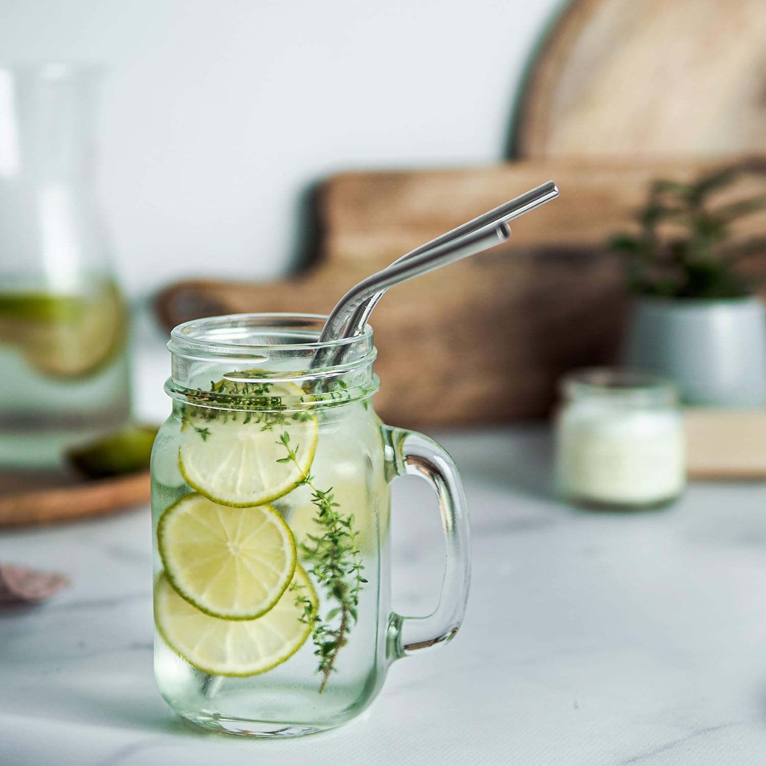 Stainless Steel Straws 8 Pack - Reusable Metal Straws with Cleaning Brushes | Straws for Smoothies丨Contains Two Cleaning Brushes image number 5