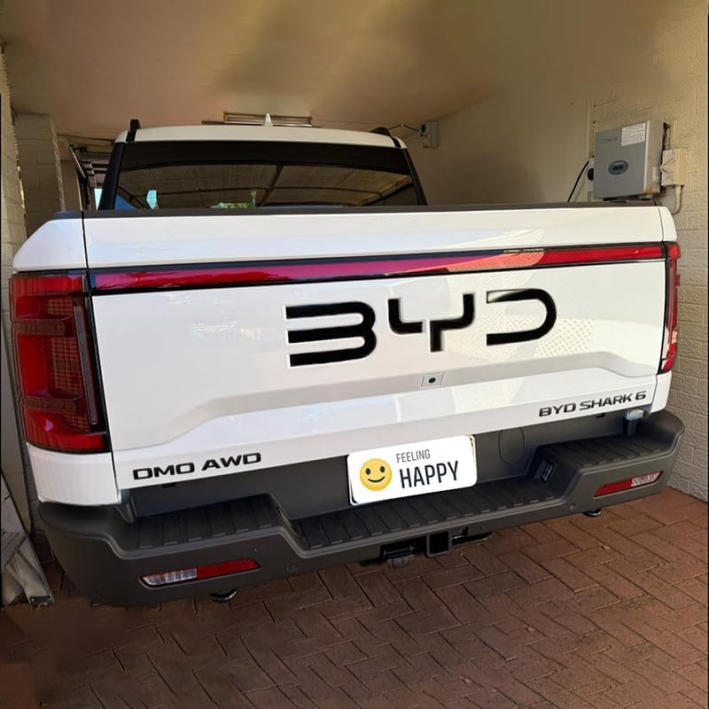 Personalized for BYD Shark 6 Emblem Sticker Cover, Fit for Logo BYD Shark 6 Decals Accessories,Precision ABS Material Anti-Scratch(Matt Black-Rear Logo Cover) image number 3