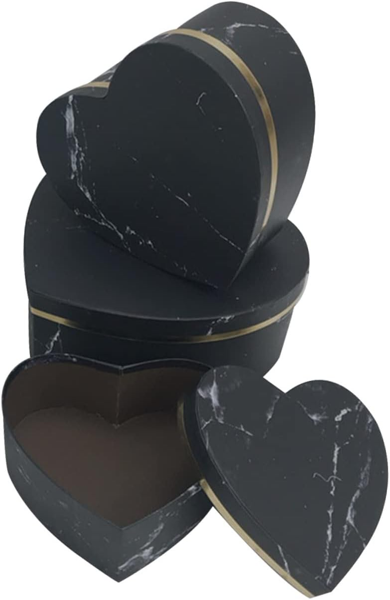 3Pcs Heart Shaped Luxury Flower Boxes for Valentine Day Bridesmaid Proposals Floral Arrangements Sturdy Decorative Box for Weddings Birthdays and Special Occasions