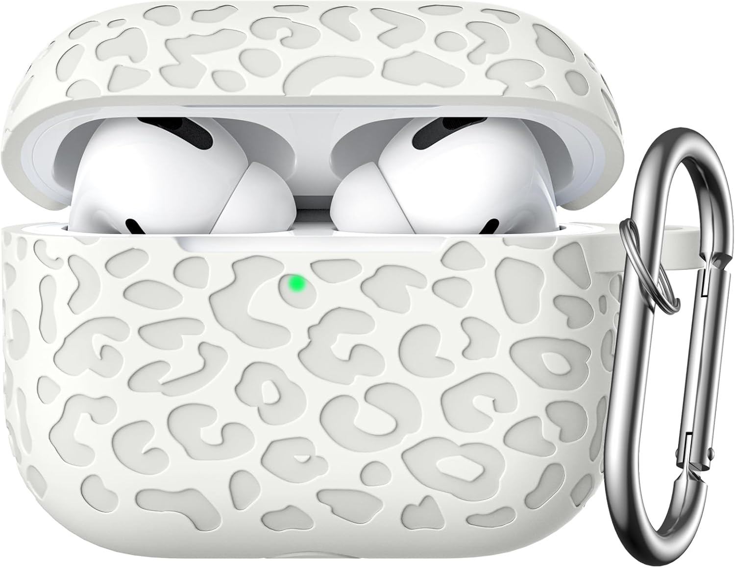 WJK Leopard Engraved Case Compatible with Apple Airpods Pro Case 2Nd 1St Generation Case Cover/Airpods Pro Case, Soft Silicone Skin Full Protective Cover for Airpods Pro 2 Case, Starlight image number 2