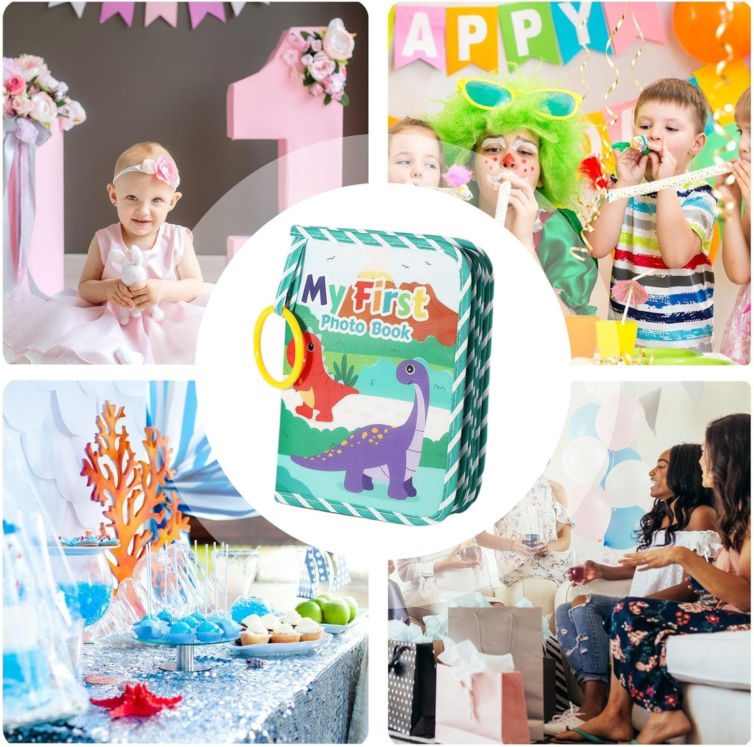 Baby First Photo Book - Keepsake with Mirror | Toddler First Family Album - for Cribs Bedtime Bedroom Holiday Strollers Home Travel Sleep Pregnancy Girls Boys Parents