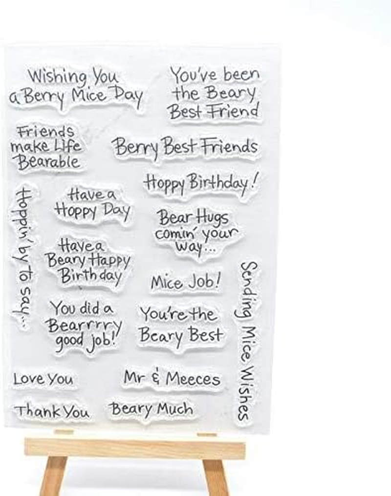 Welcome to Joyful Home 4Pcs/Set Different Sentiments Rubber Clear Stamp for Card Making Decoration and Scrapbooking image number 4