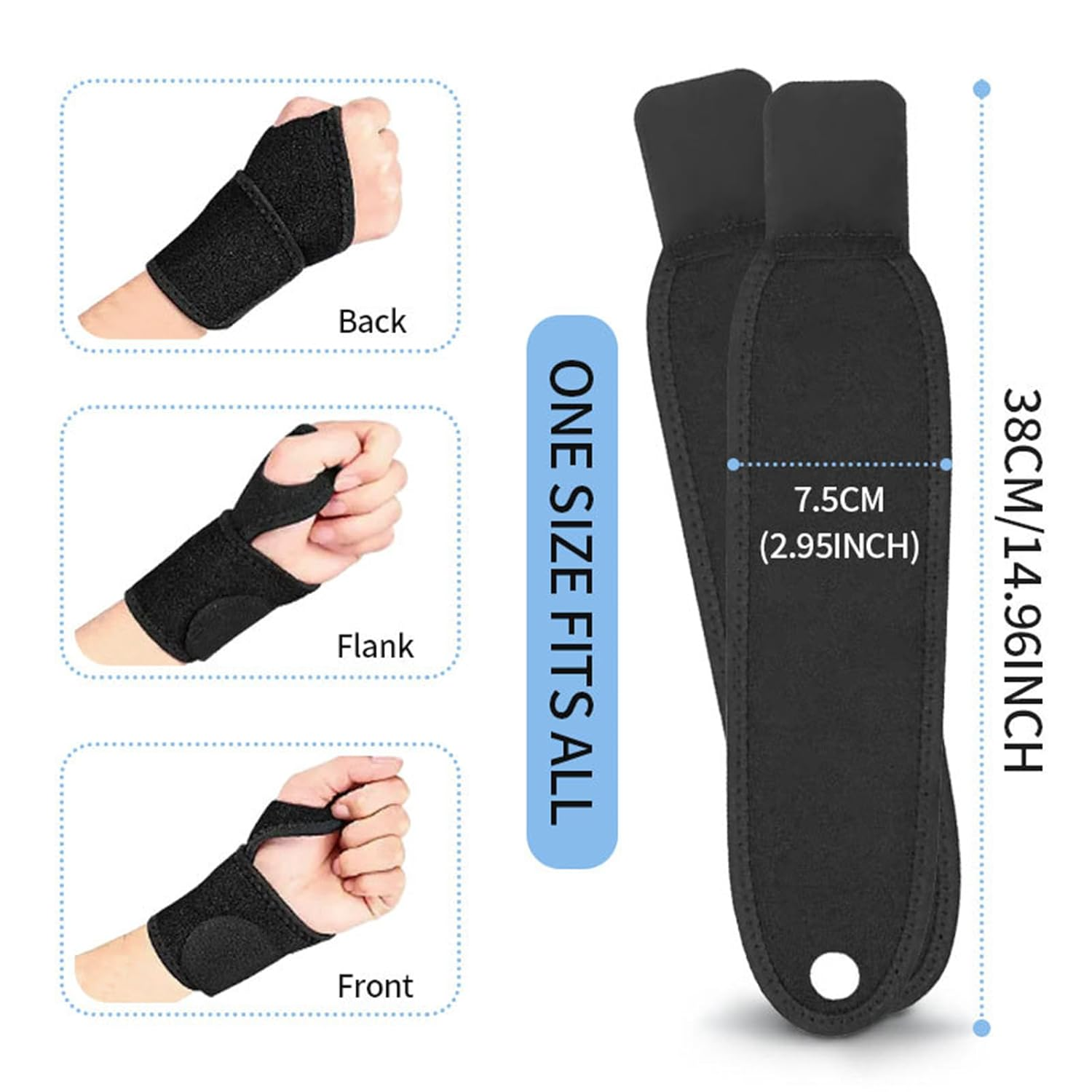 Doctor Developed Premium Copper Lined Wrist Support Brace Strap Wrist Brace Hand Wrist Supports Splints Wrist Band for Injuries Arthritis Sprains Relief [Single] image number 1