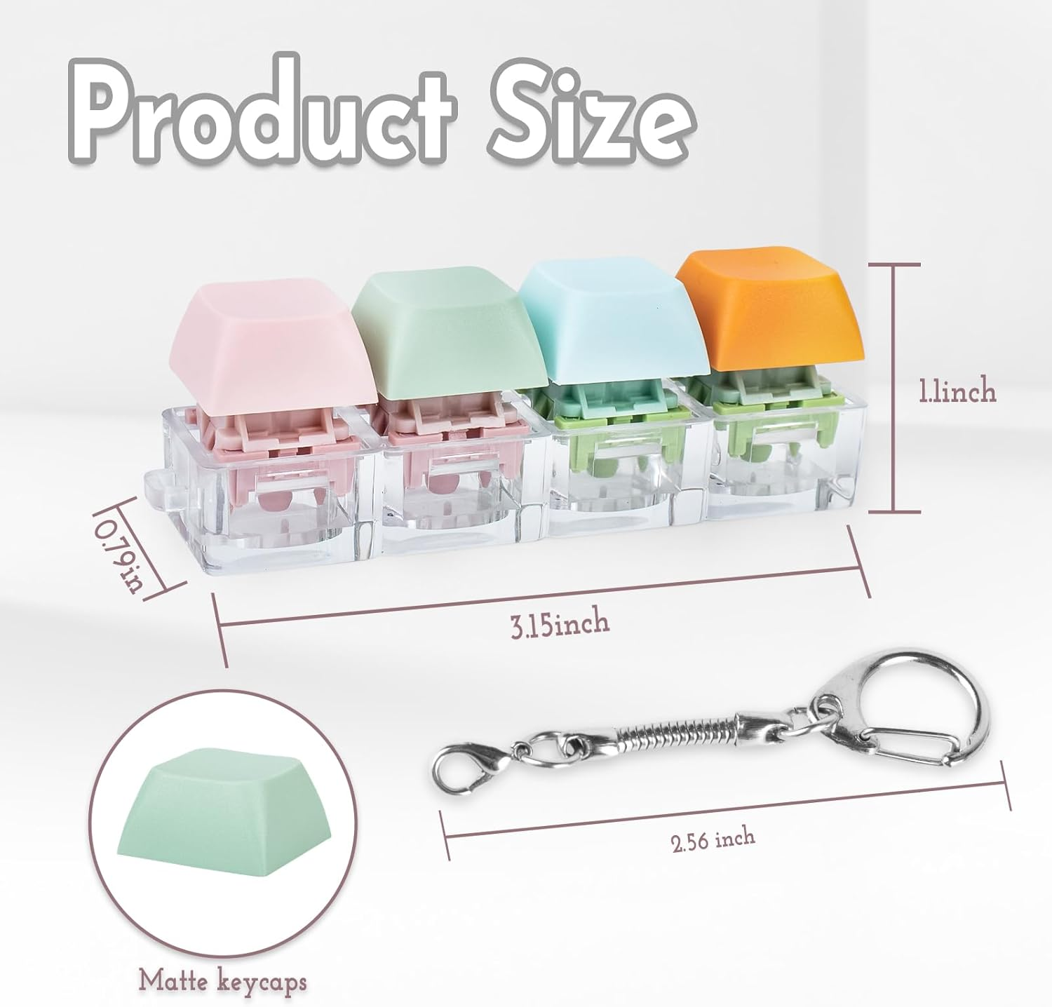 Byhoo Keyboard Fidget Toys, Quiet Fidget Toys for Relieve Stress, Fidget Keychain of 4 Colors Keyboard Clicker, Silent Fidget Keyboard for Study Room, Library and More Quietness Place image number 2