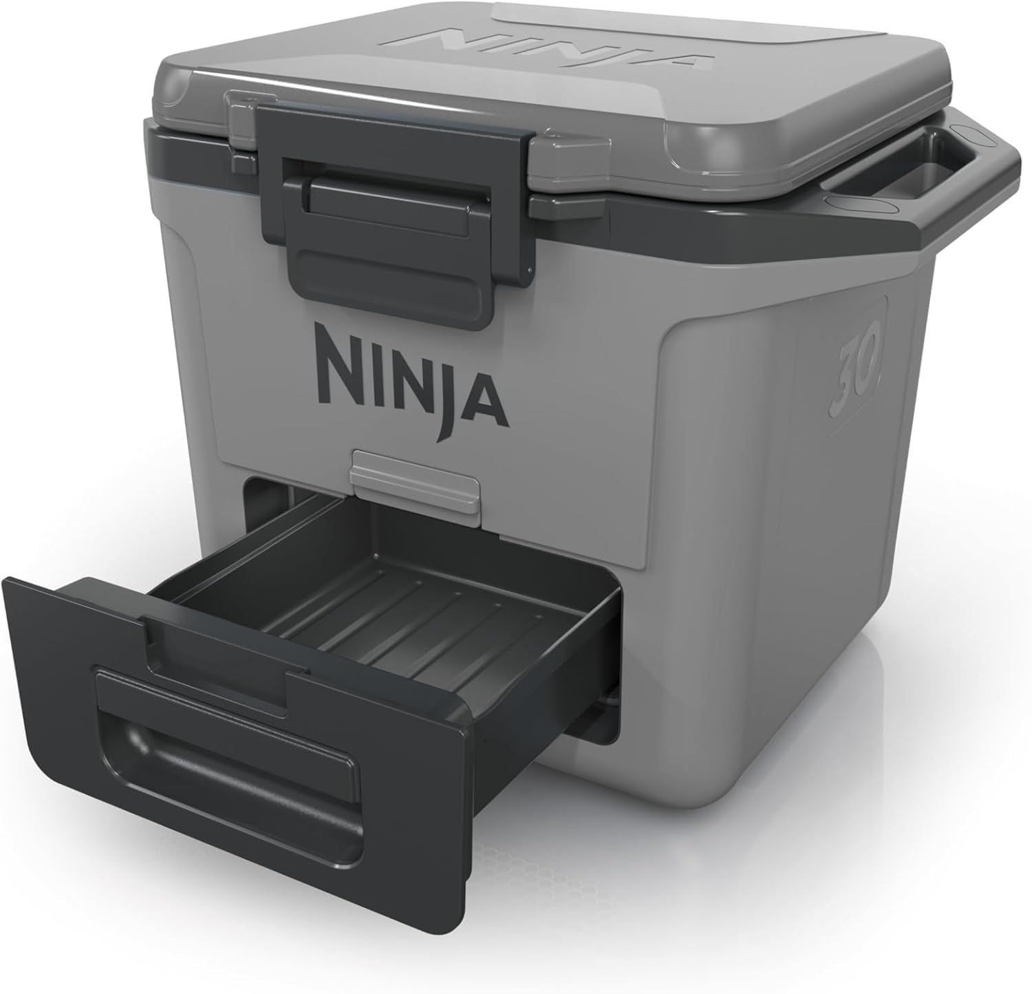 Ninja Frostvault Hard Cooler with Integrated Dry Storage Drawer, 28 Litre Capacity, Fits up to 48 Cans, FB131GYANZ, Grey image number 2