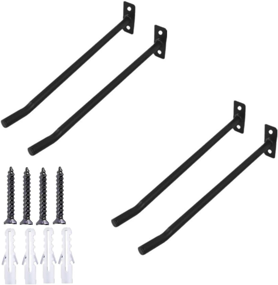 2 Pairs Black Yoga Ball Racks,Medicine Ball Rack,Metal Wall Mounted Rack for Balls,Exercise Wall Holder,For Yoga, Stability,Gymnastics, Barbell Balls and More.