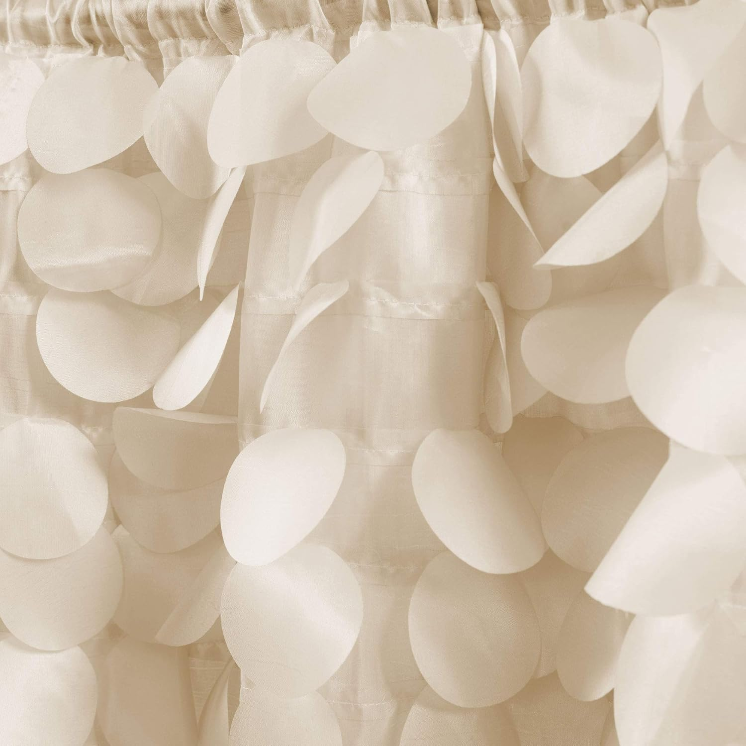 Lush Decor Gigi Valance Window Curtin, 14" X 70", Ivory