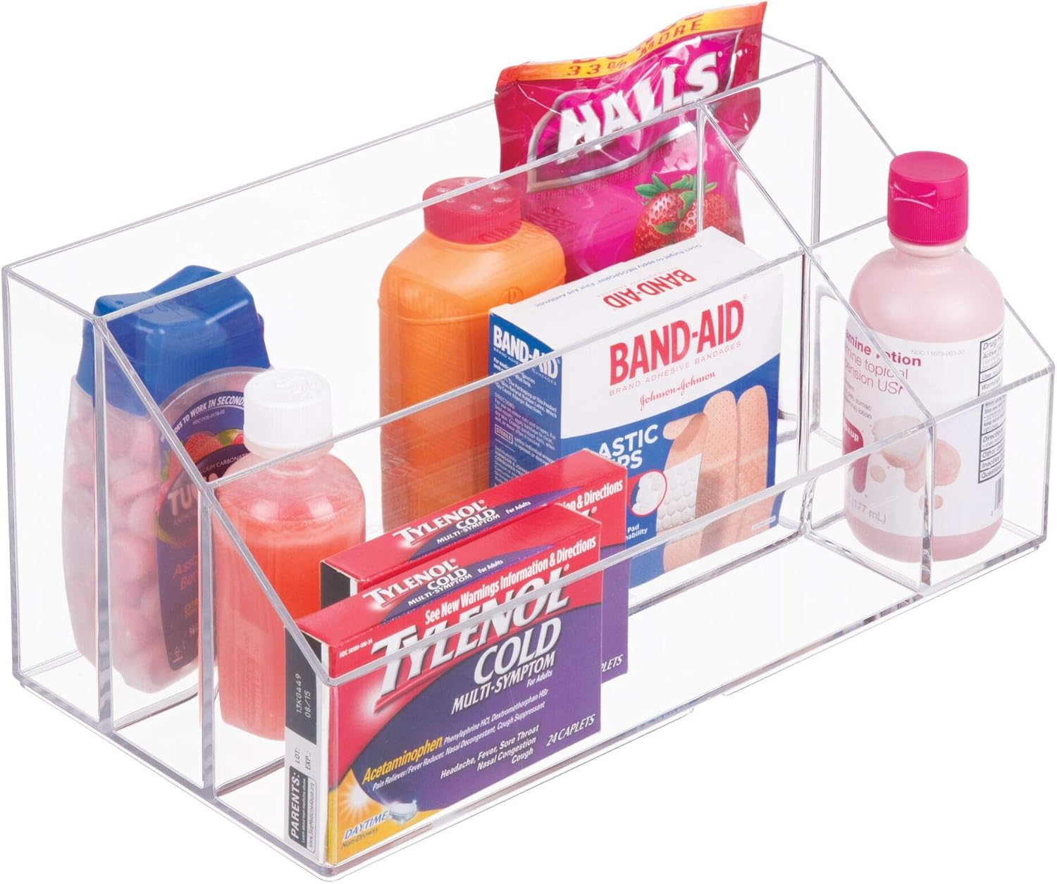 Interdesign Clarity Cosmetic Palette Organizer for Vanity or Cabinet to Hold Makeup; Nail Polish; Cosmetic Accessories - 5 Compartments; Clear (41270) image number 6