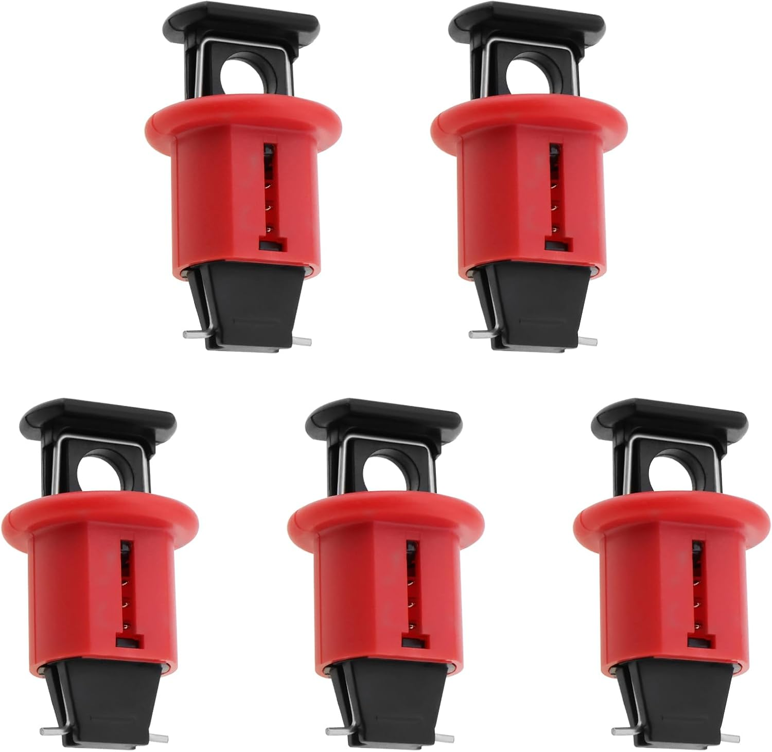 Emsea 5 Pcs Lock Out MCB Circuit Breaker Device Push Pin Out Lock Industrial Grade Breaker Switch Lock for Electrical Lockout Loto Device image number 2