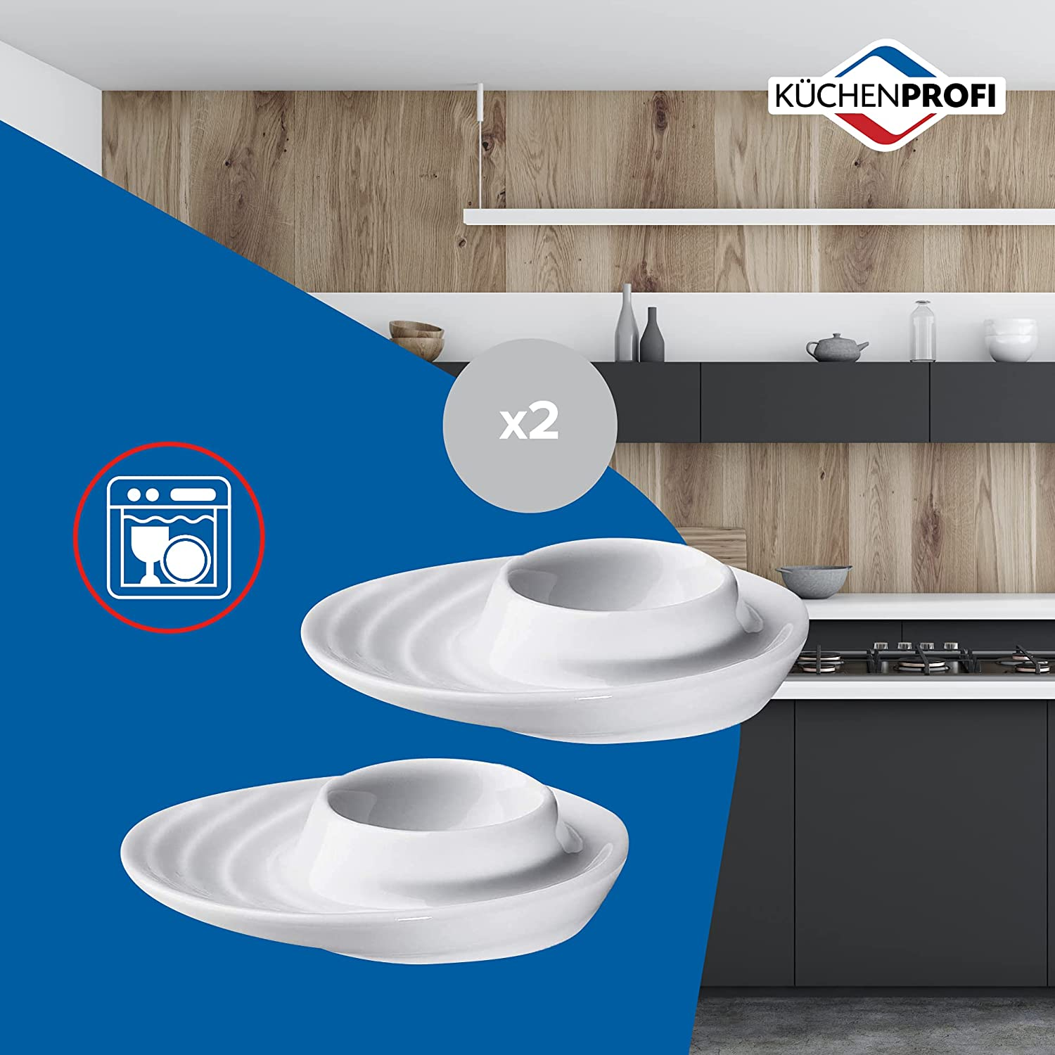 Kuchenprofi Burgund Oval Egg Plate 2 Piece, White image number 5