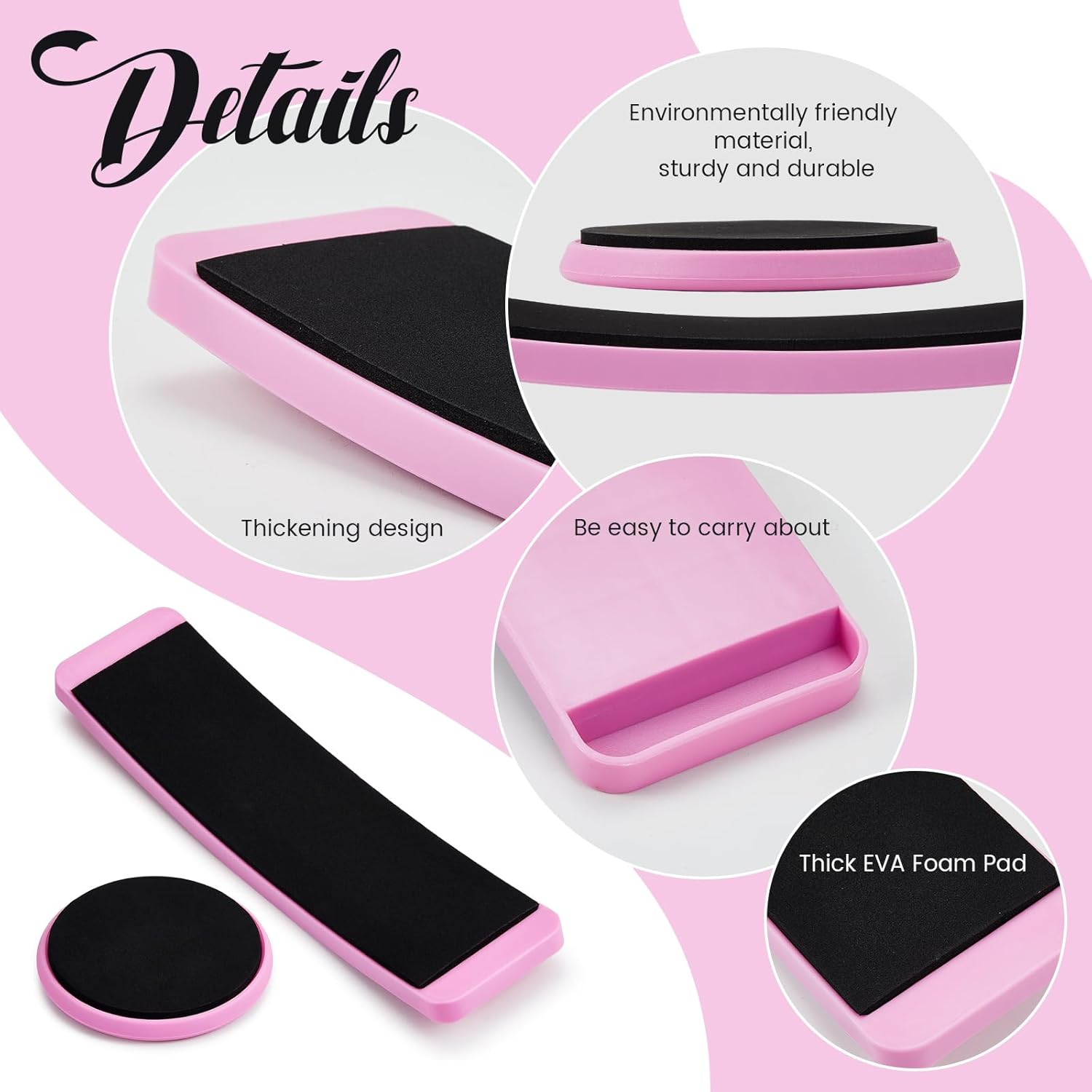 Motionchic 2 Pcs Portable Turning Board Figure Ice Skating Spinner for Ballet Dancers Ice Skaters Gymnasts Cheerleaders Training Improving Balance Pirouette Equipment - Pink image number 5