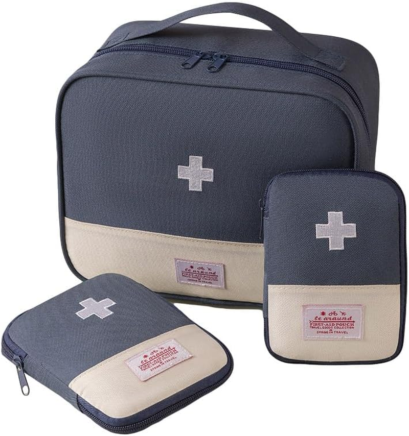 AIMALL 3PCS Portable Medical Bags for Business Travel and Home, First Aid Storage Bags with Durable Design, Smooth Zipper, and Multiple Sizes