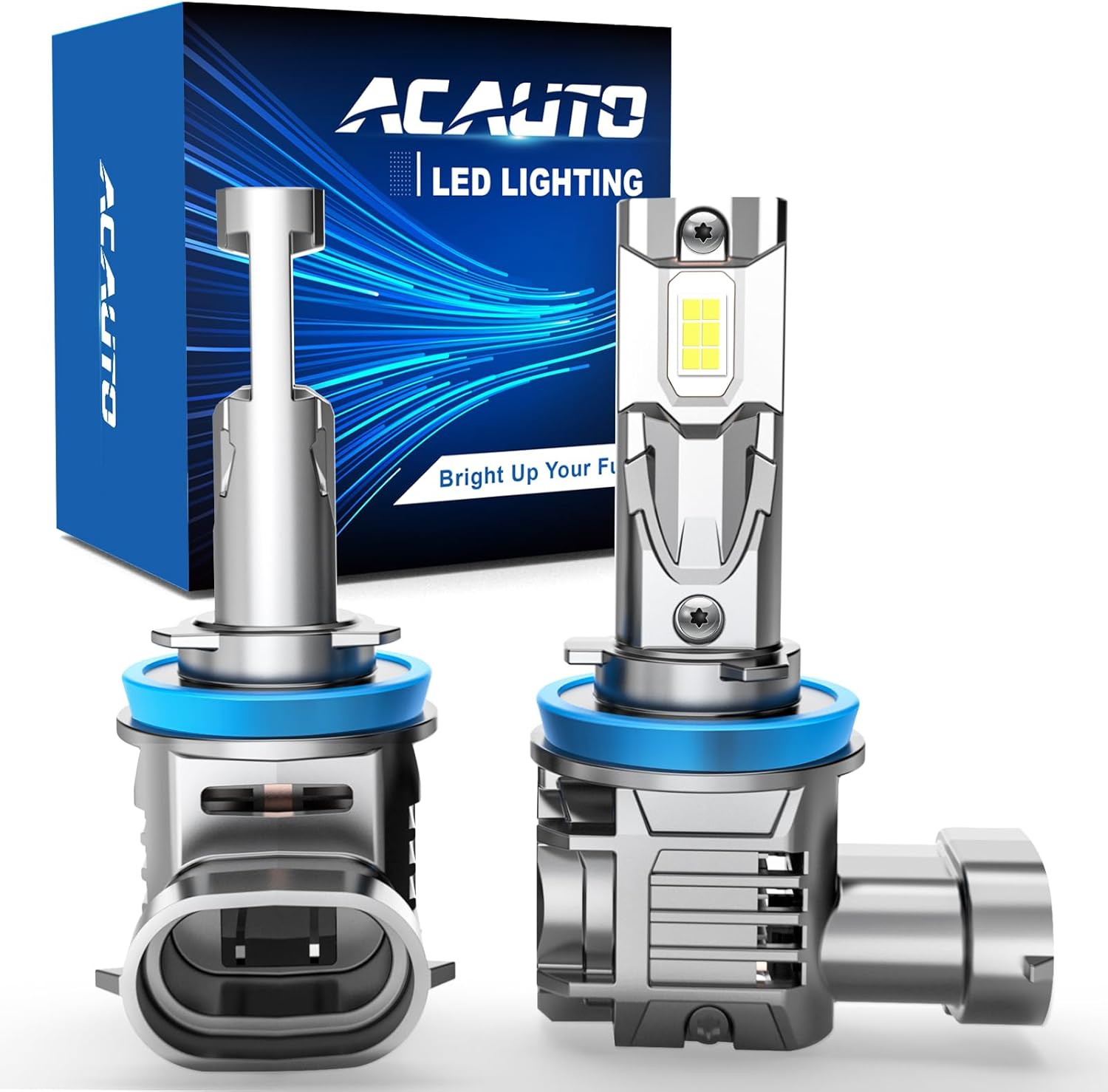 ISINMOTOR [2025 Upgrade] H11/H8/H16 LED Headlights or DRL, [Latest & Brightest] 6500K Cool White, 700% Brightness Real 1:1 Mini Size Design Fog Lamps Replacement for Cars, Play and Plug (Pack of 2)