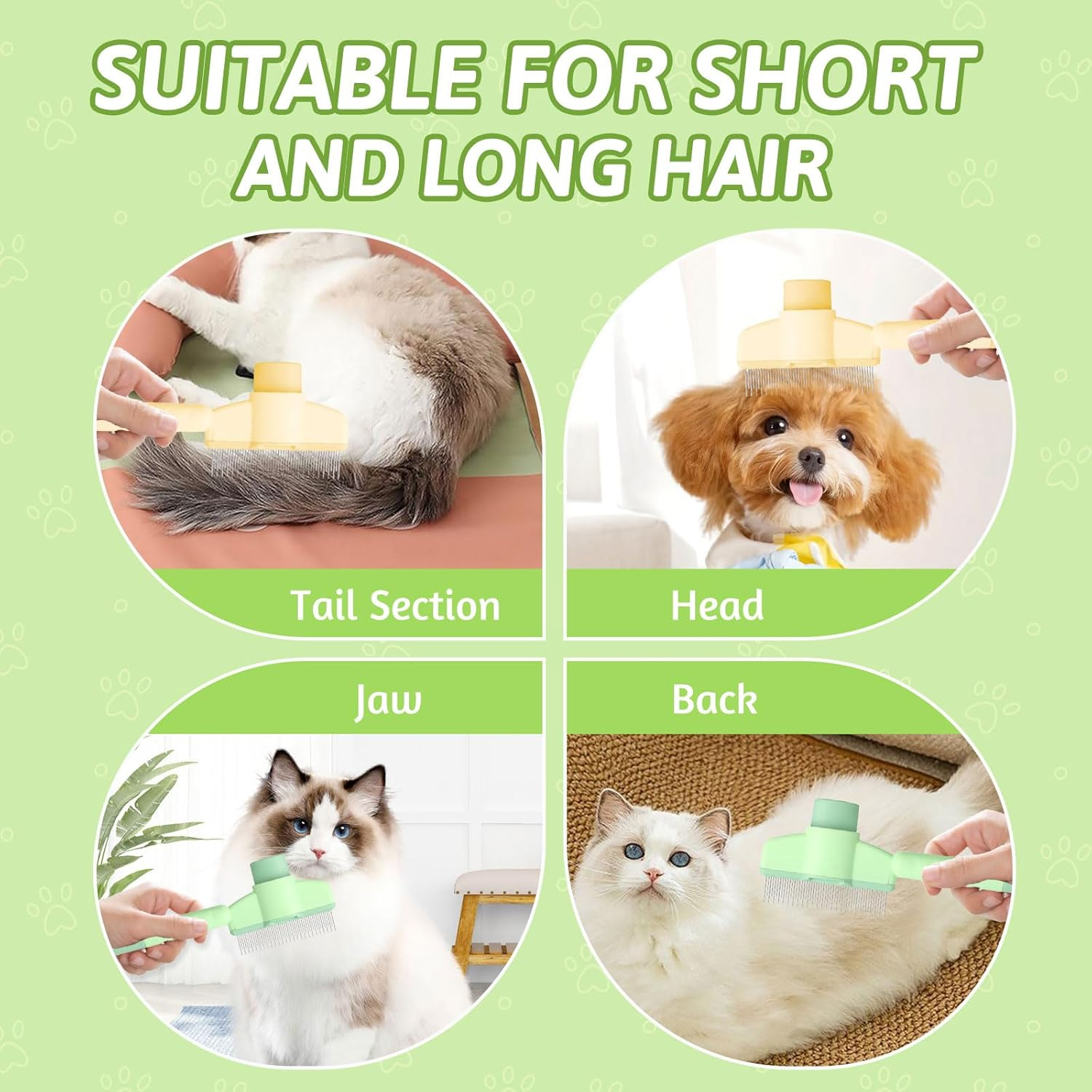 Hlayshing Pack of 2 Self-Cleaning Flea Comb for Pets, Self-Cleaning Care Comb for Dogs and Cats, Flea Comb for Cats Dogs, for Cat Owners, Christmas & Birthday Pet Comb image number 4