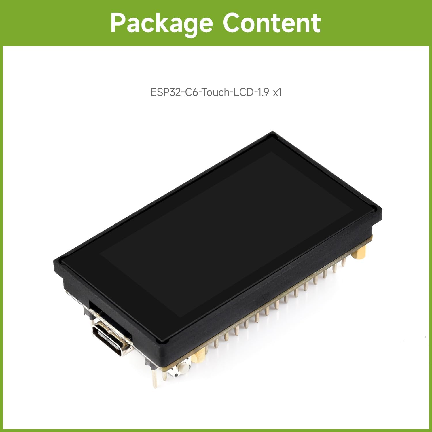 Waveshare ESP32-C6 1.9Inch Display Development Board, 170&times;320 Pixels, 262K Colors, 160Mhz RISC-V Single-Core Processor, WI-F 6 & Blue-T, 90&deg; Rotation Support, with Touch Function image number 2