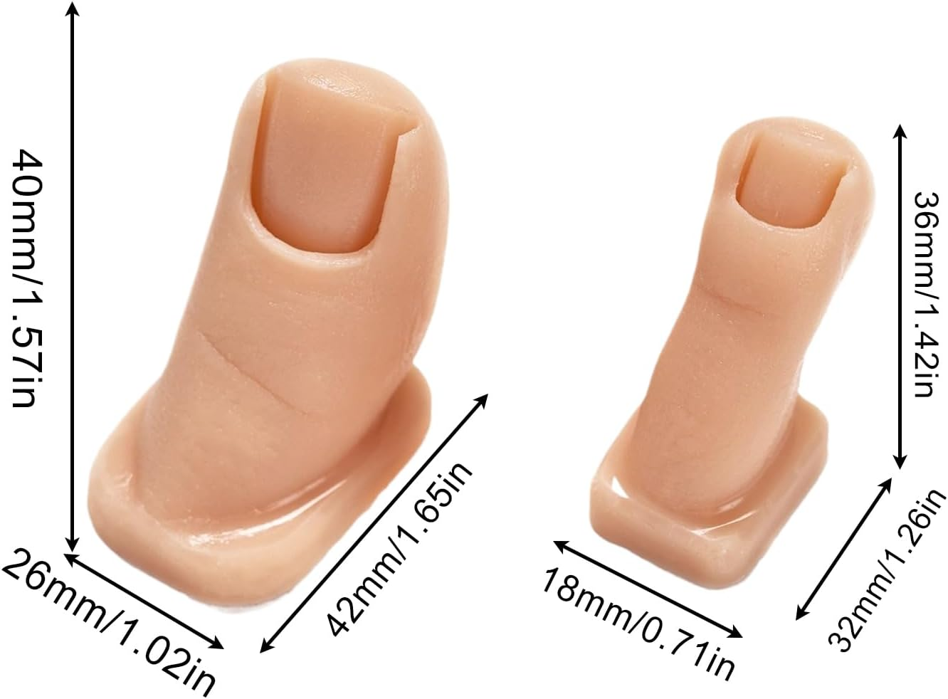 Silicone Toe Mannequin - Silicone Nail Training Mannequin,Practice Toenail Set of 2 Artificial Models for Home Salon Pedicure Skill Training image number 2