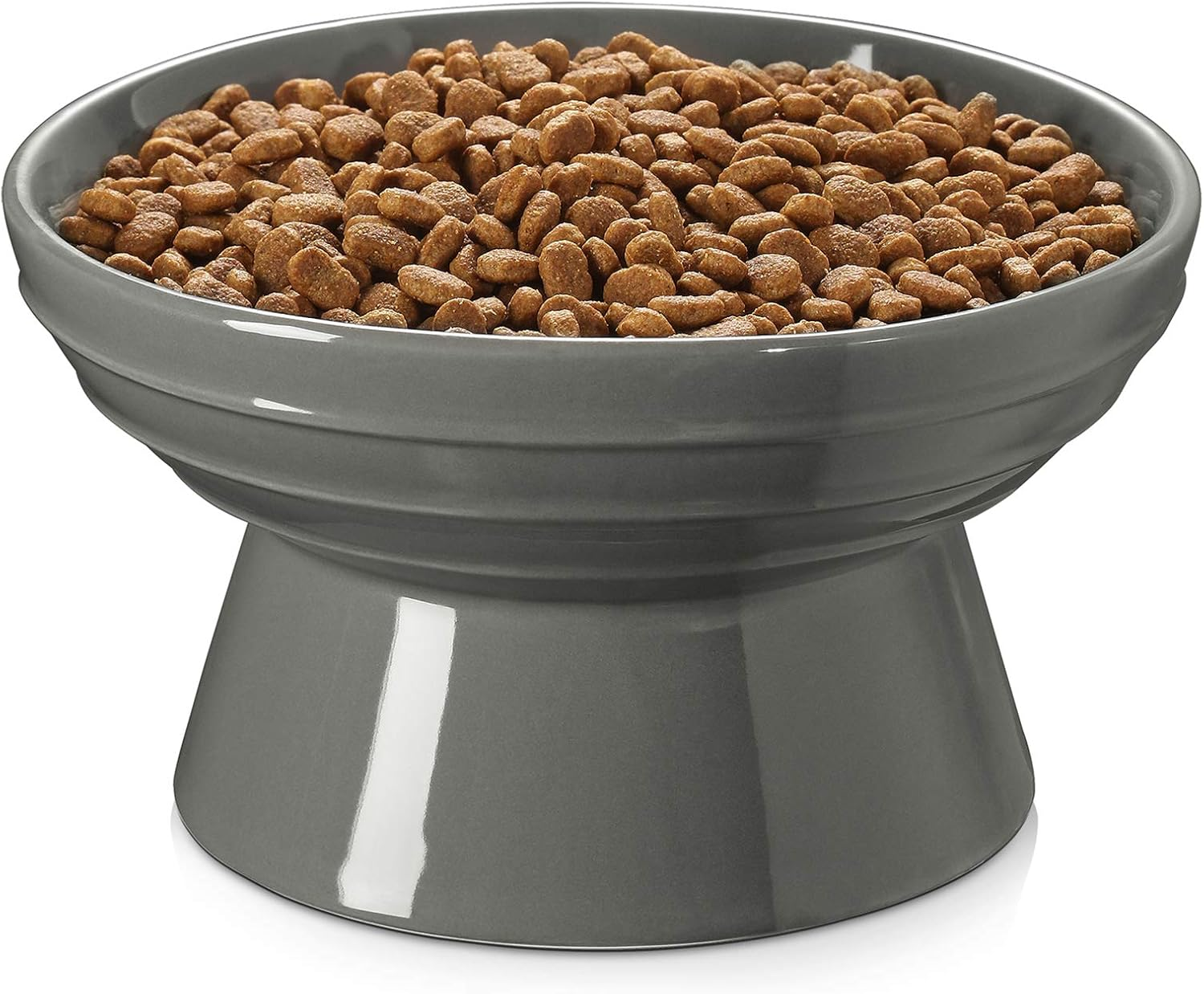 Y YHY Dog Bowl,Elevated Dog Food Bowls,Raised Dog Water Bowls,30 Ounce Ceramic Pet Bowl for Medium Dogs and Adult Cats,Anti-Vomiting,Protection Cervical Spine,Microwave Dishwasher Safe,Grey image number 5