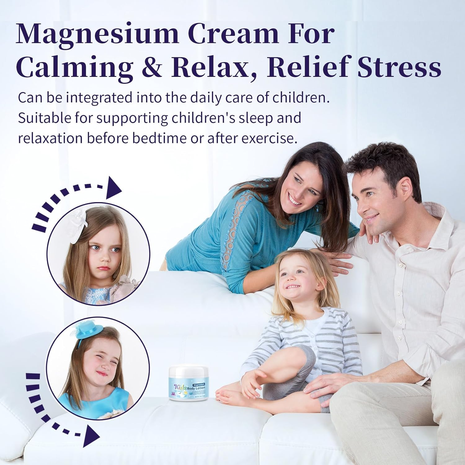 Magnesium Lotion for Kids & Babies, Bedtime Cream for Sleep, Lavender Calming Magnesium Oil Lotion for Relaxation, Apply to Feet, Legs, Body, 4 OZ. image number 4