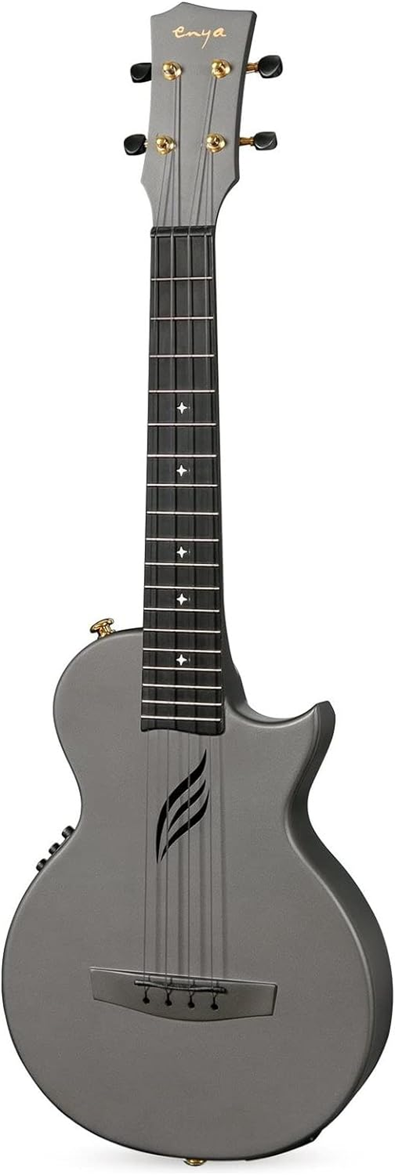 Enya Nova UE Electric Pro Tenor Carbon Fibre Ukulele Acousticplus Pickup Black image number 1