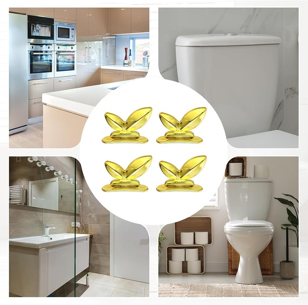 4 Pcs Toilet Seat Lifter, Touch-Free Toilet Lid Opener, Fashionable Gold Bathroom Accessories, Toilet Handle Lifter, Easy Lift Cover Tool image number 5