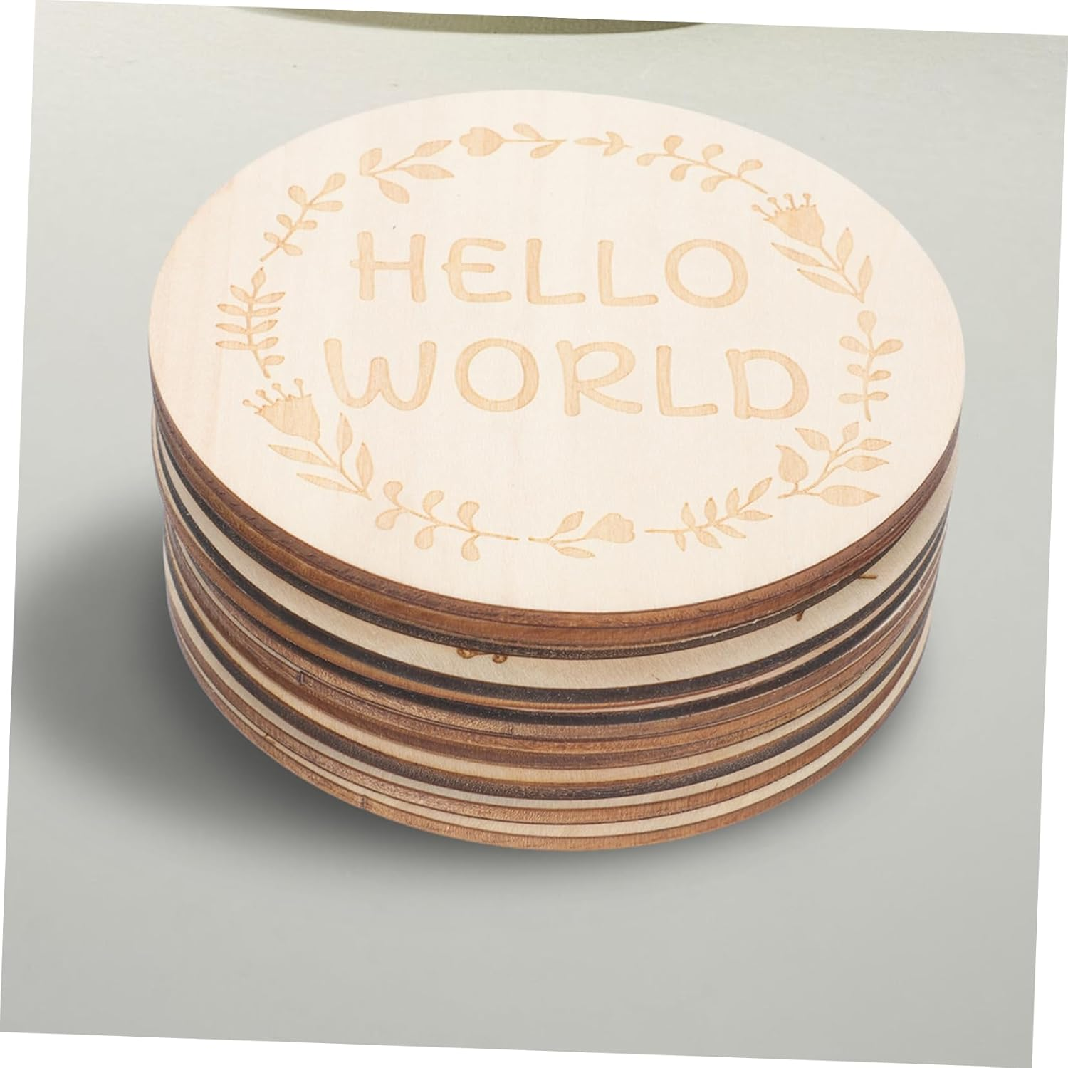 14Pcs Wooden Monthly Milestone Cards Photo Props for Newborn Growth Recording with Unique Design and Fine Grain Unisex Announcement image number 5
