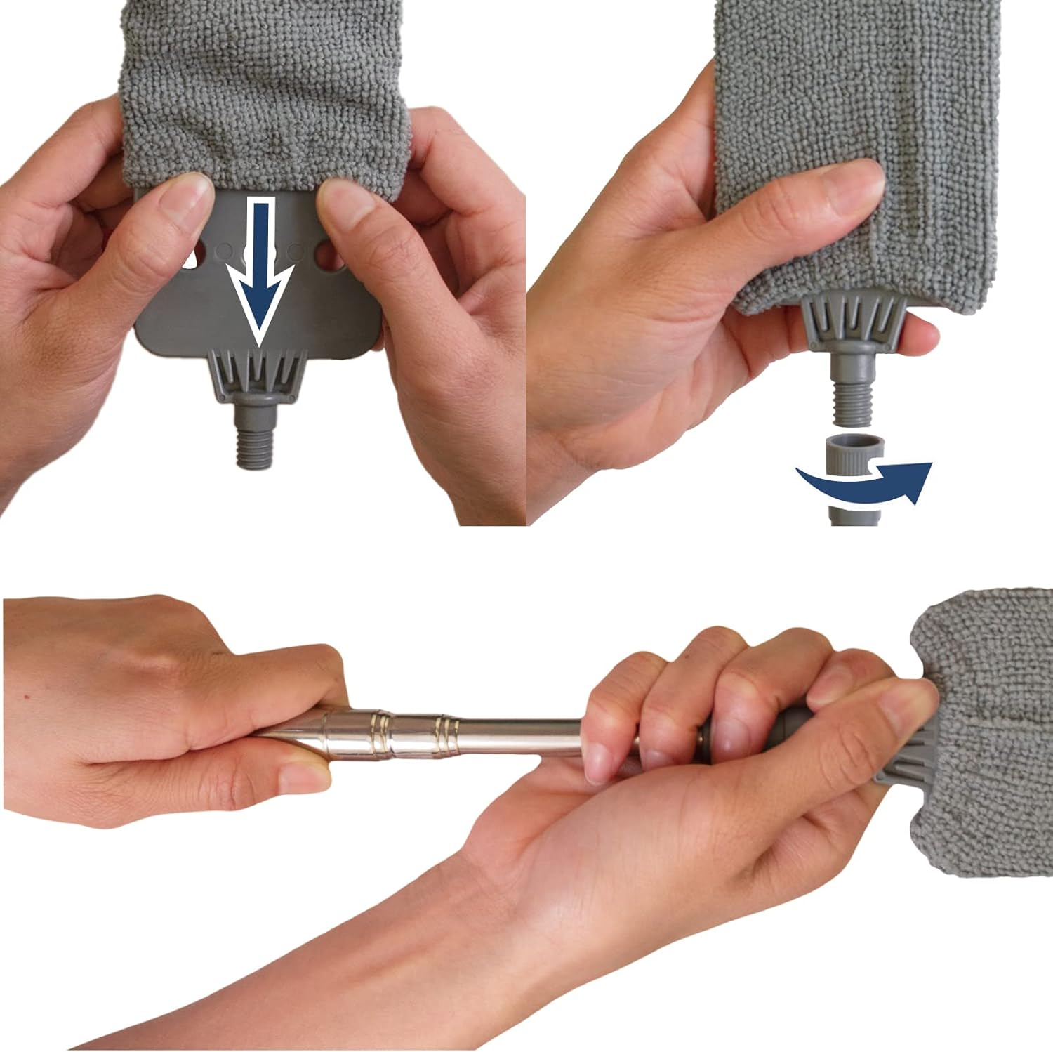 Retractable Gap Dust Cleaner with Extension Pole, Cleaning Tools with 3 Microfiber Dusting Cloths, Extendable Long Handle Duster for Cleaning under Refrigerator Sofa Couch Bed Furniture Appliance image number 1