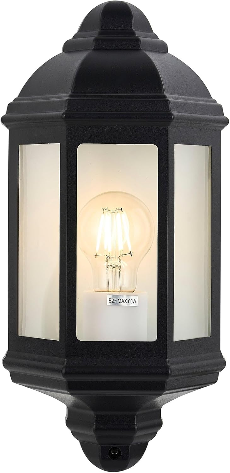 Lexi Lighting Avara Outdoor Wall Sconce, E27 Bulb Base, Exterior Beige Finish Aluminum Frame with Clear Glass Shade, IP54 Waterproof Porch Lights for Patio Front Door Garage