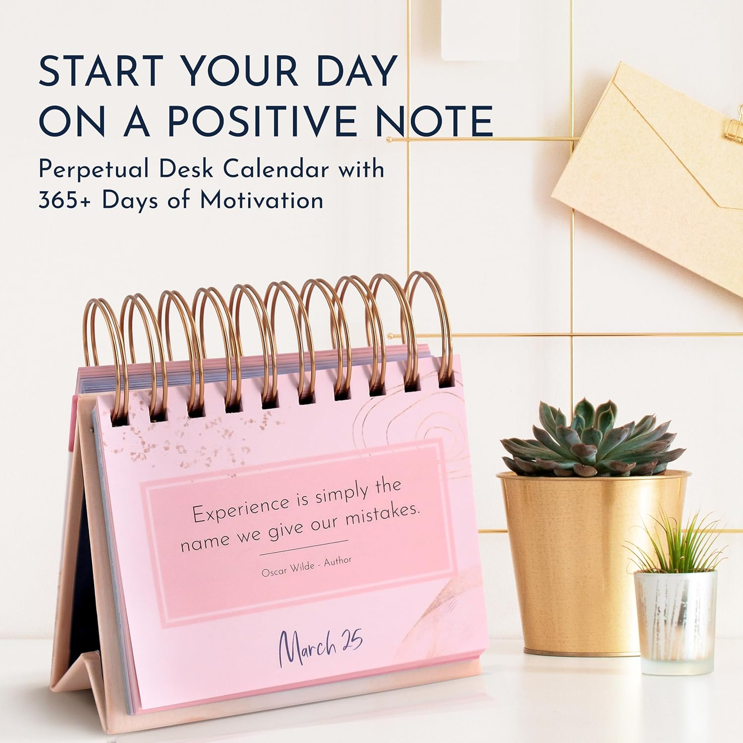 RYVE Motivational Calendar - Daily Flip Calendar with Motivational Quotes - Inspirational Love Gifts for Women, Office D&eacute;cor/Office Gifts, Desk Decorations for Women, Pink - Path Of Legend image number 3