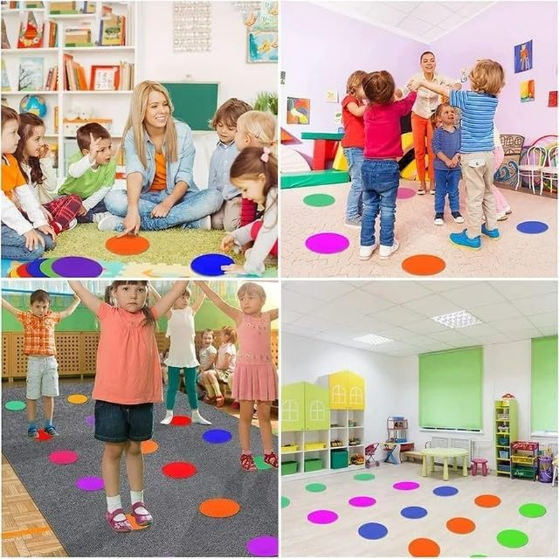30Pcs Spot Markers 9 Inch Non Slip Agility Dots Flat Field Cones Circles Rubber Floor Dots for Sports Soccer Basketball Training, Gym Training image number 4