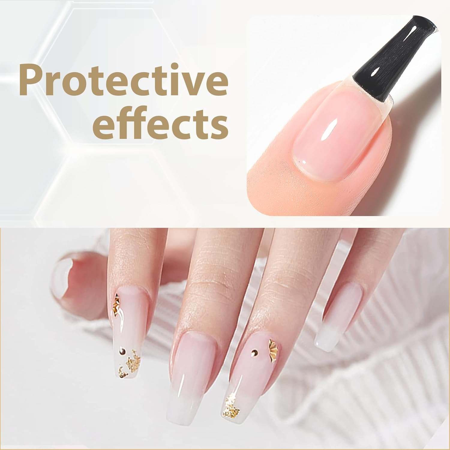 UNA GELLA Base Top Coat Set, 2PCS Gels Top Base Coat Gel Polish U V for Gel Nail Polish, Diamond Shiny, Protects Nails Healthy, Clear Base Coat & No Wipe Top Coat for DIY Nail Art Home image number 3