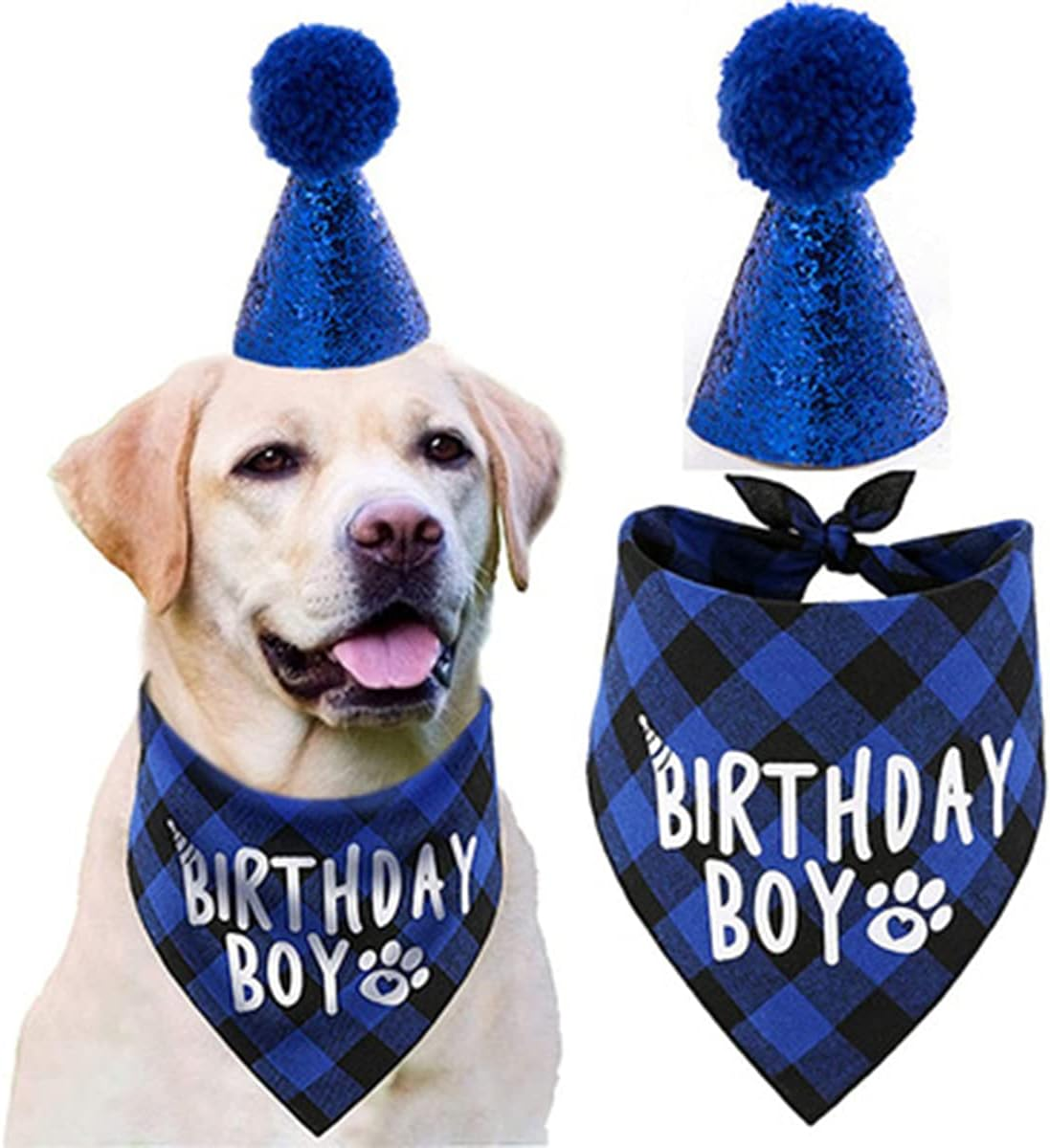 Dog Birthday Party Supplies, Pet Birthday Birthday Bandana Set Dog Birthday Bandana Triangle Scarf Party Supplies Decorations image number 4