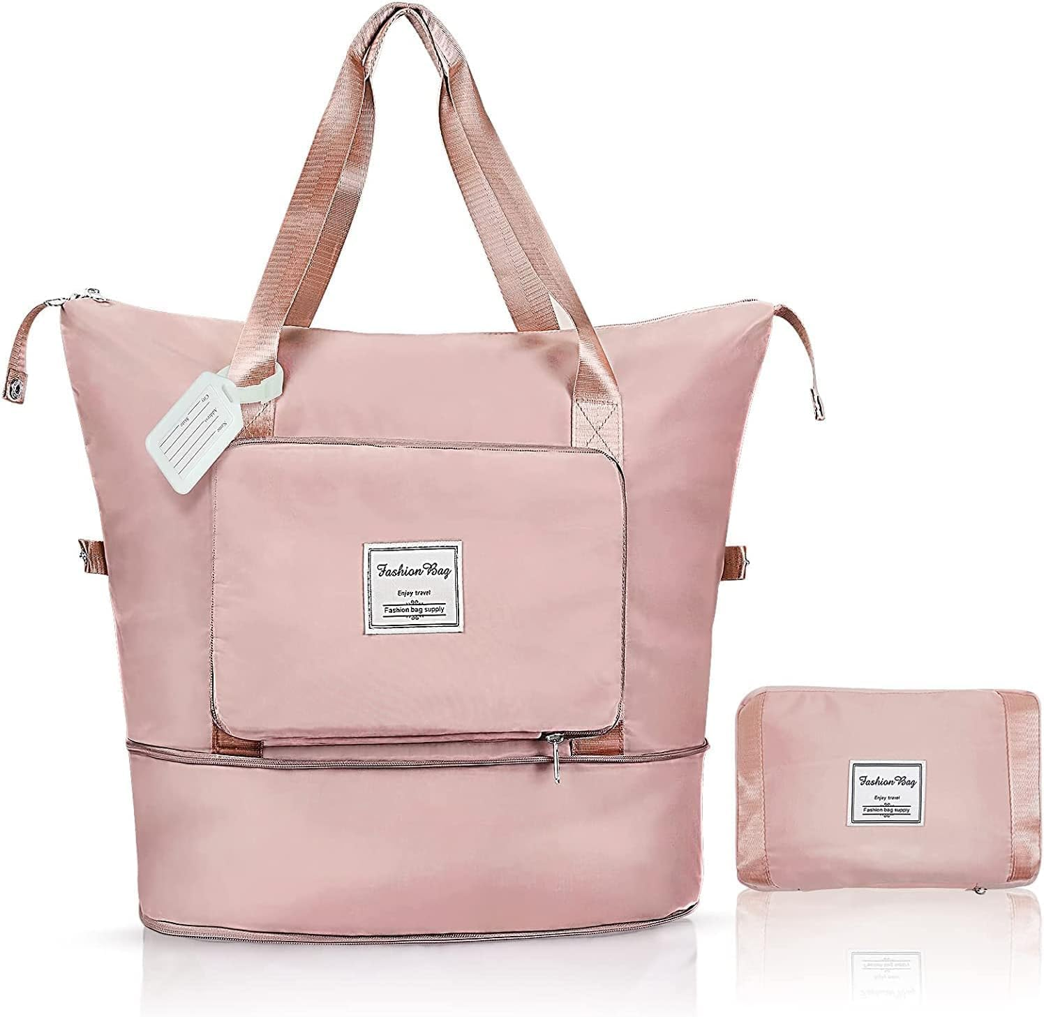 Large Capacity Folding Travel Bag, Travel Duffel Bag with Luggage Tag, Waterproof Lightweight Gym Bag with Wet and Y Separation Bag, for Travel, Sports, Gym, Blue, Folding Travel Bag image number 1