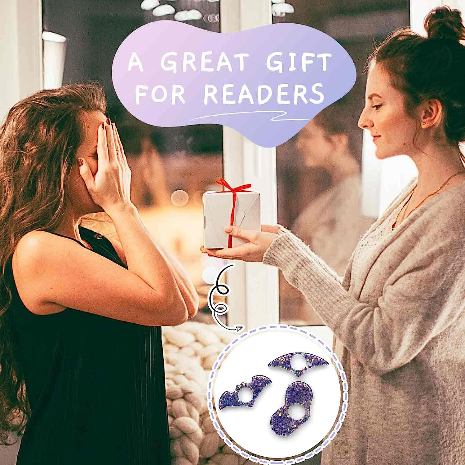 3 Pieces Book Page Holder, Betterjonny Page Holders for Reading Thumb Book Holder, Handmade Resin Holders Light Weight Book Opener Bookmarks Book Reading Accessories for Teachers Book Lovers - A image number 2