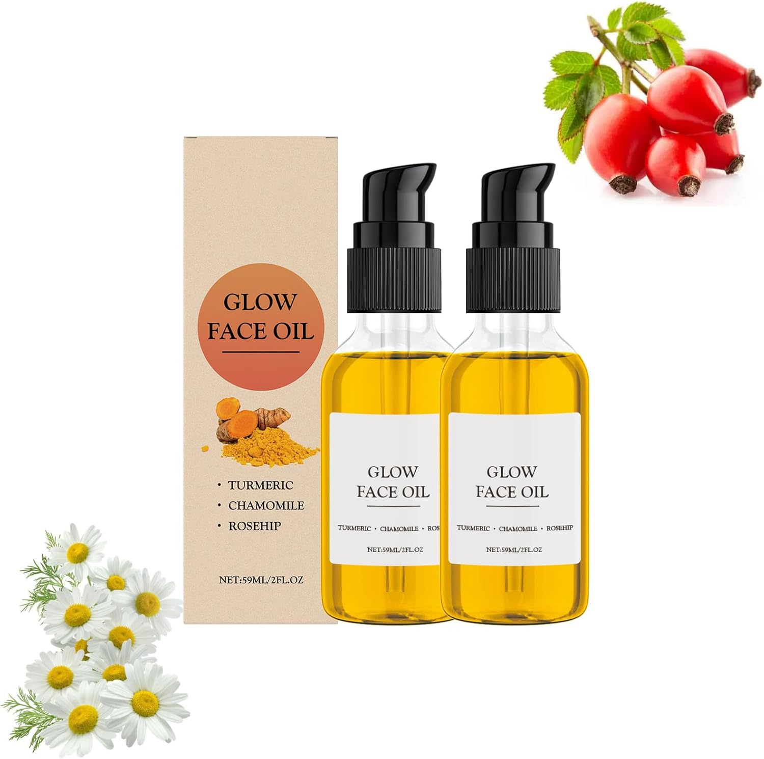 Turmeric Oil for Dark Spots, Dark Spot Corrector Face Serum, Turmeric Root Extract and Castor Oil, Moisturized Smooth Skin, Daily Glow Serum for Face and Neck