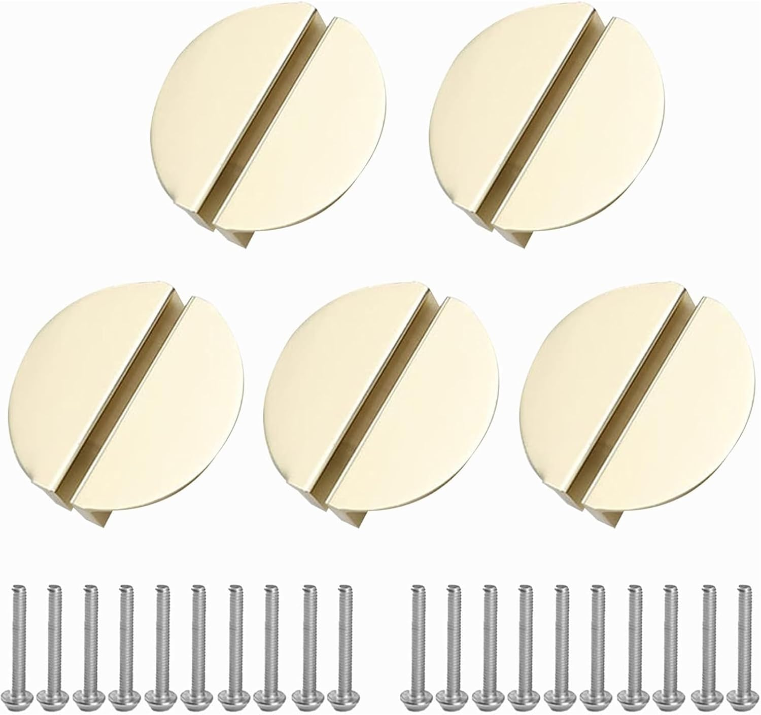 10 Pack Semicircle Cabinet Pulls Handles, Hole Centers 2.5 Inch(64Mm), Brass Half Circle Moon Drawer Pulls for Kitchen Cabinets Cupboard Dresser Knobs with Screws (Gold) image number 1