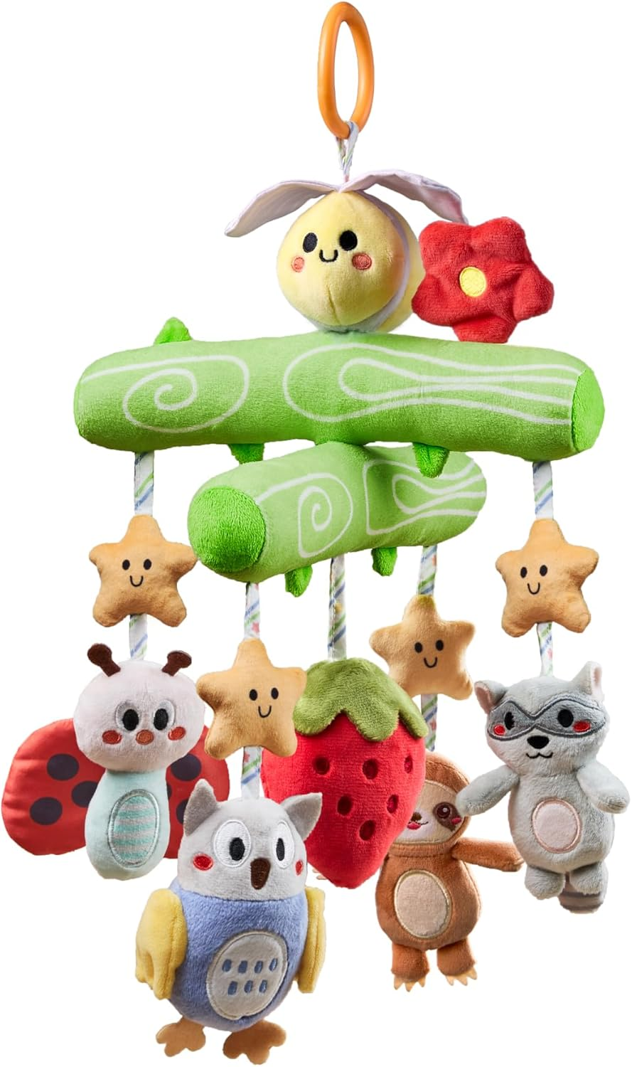 TUMAMA Baby Toys 0 3 6 12 Months, Soft Hanging Stroller Toys Potted Plant Crib Car Seat Toys, Infant Newborn Crinkle Infant Rattles with Squeaky Sensory Developmental Toy